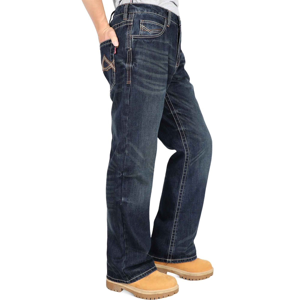 Bocomal 8305-1 navy FR jeans side view