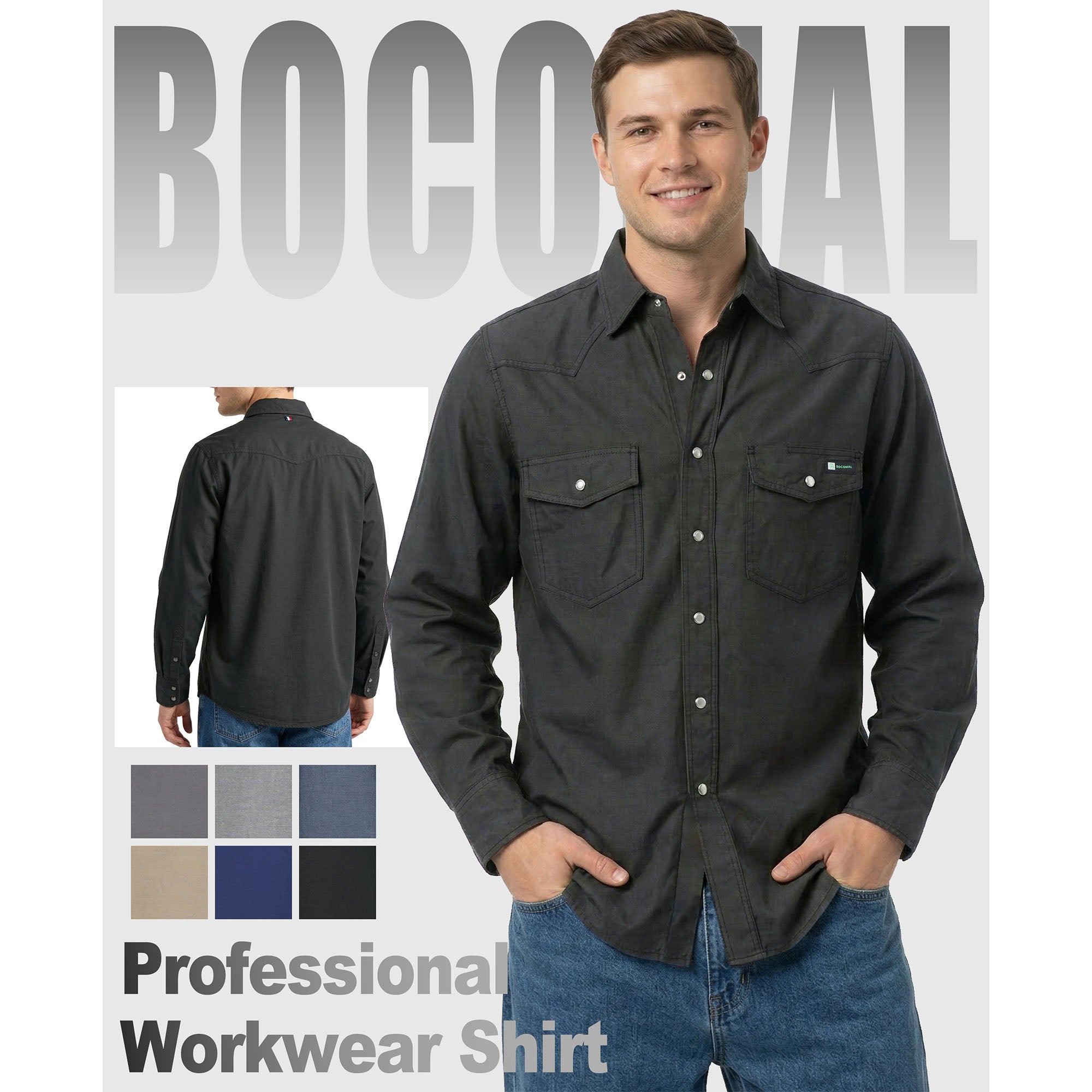 5OZ Lightweight 100% C Chambray Work Shirts(NON-FR) - SH041Q