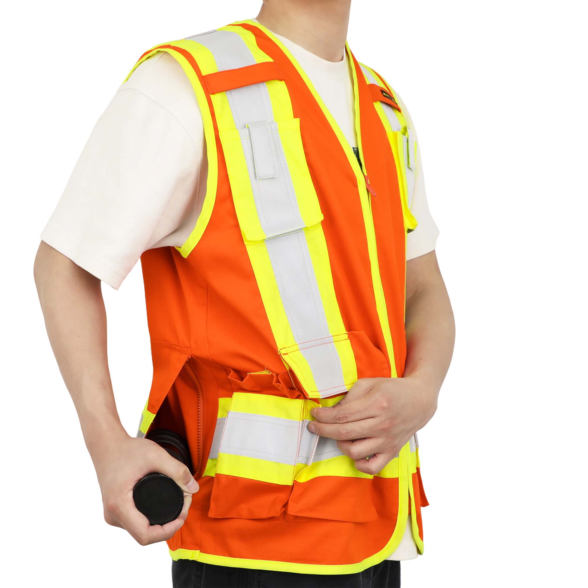 7.5OZ FR Hi Vis Zipper 4”Tape Safety Vest - B901HV