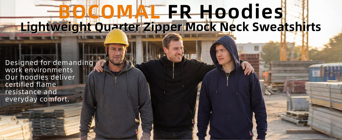 7.5OZ Lightweight 1/4 Quarter Zipper FR Hooded Sweatshirts -4513