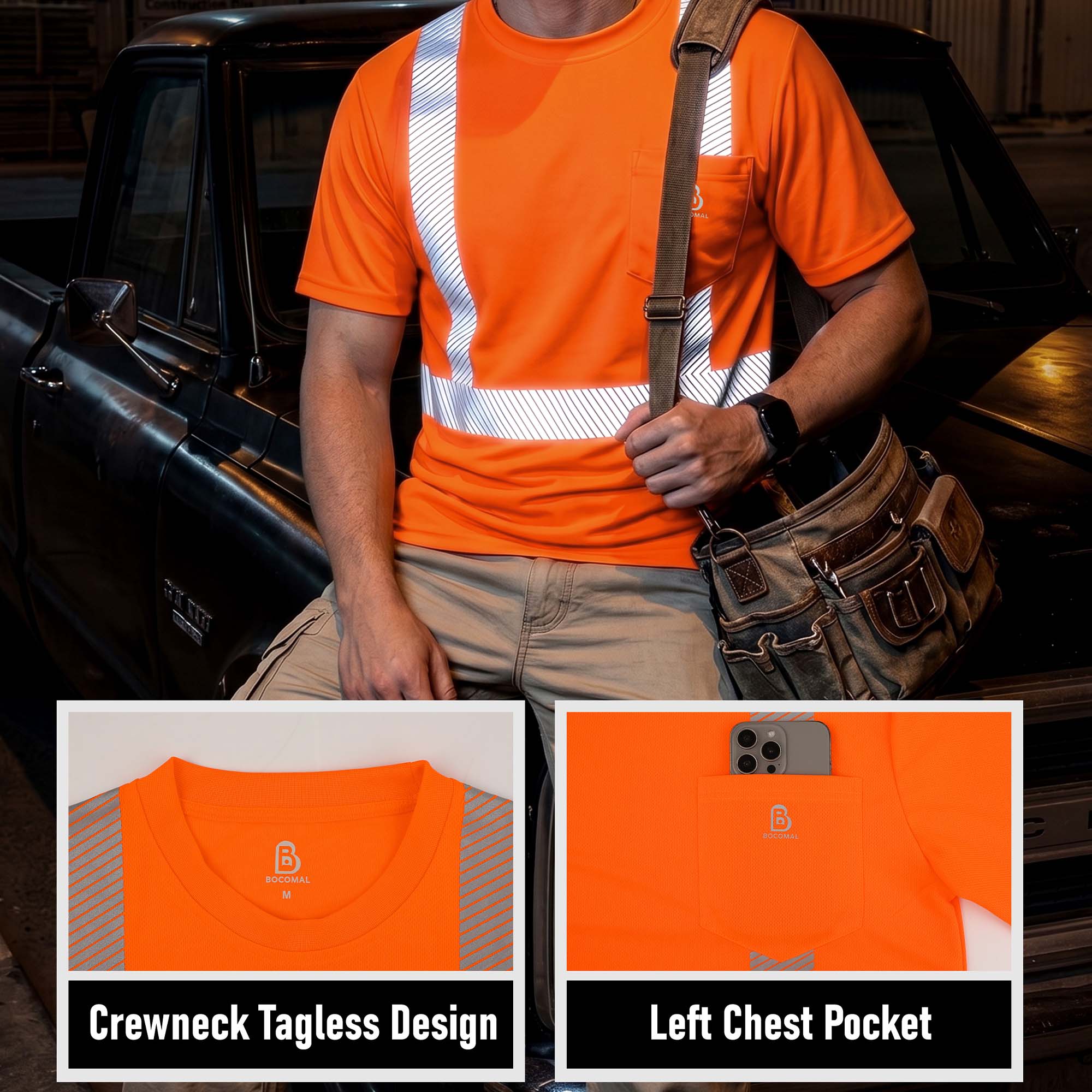 4OZ High Visibility Reflective Breathable Safety Work Tee (NON-FR)- TS132B