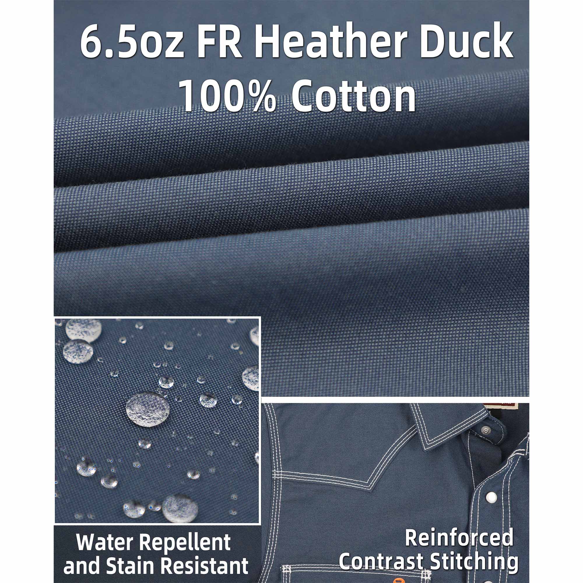 6.5OZ FR Work Shirt With Pearl Snap-0939