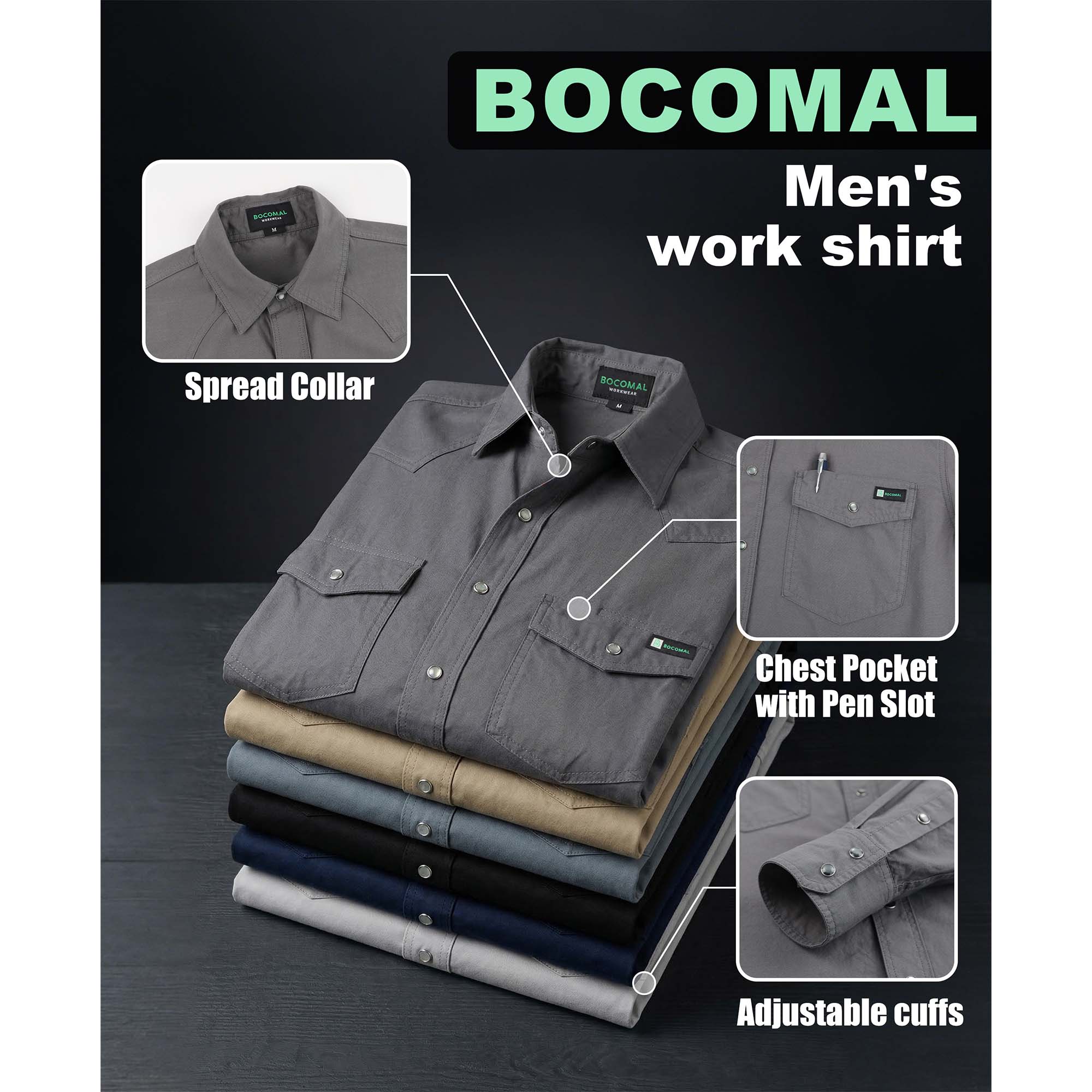 5OZ Lightweight 100% C Chambray Work Shirts(NON-FR) - SH041Q