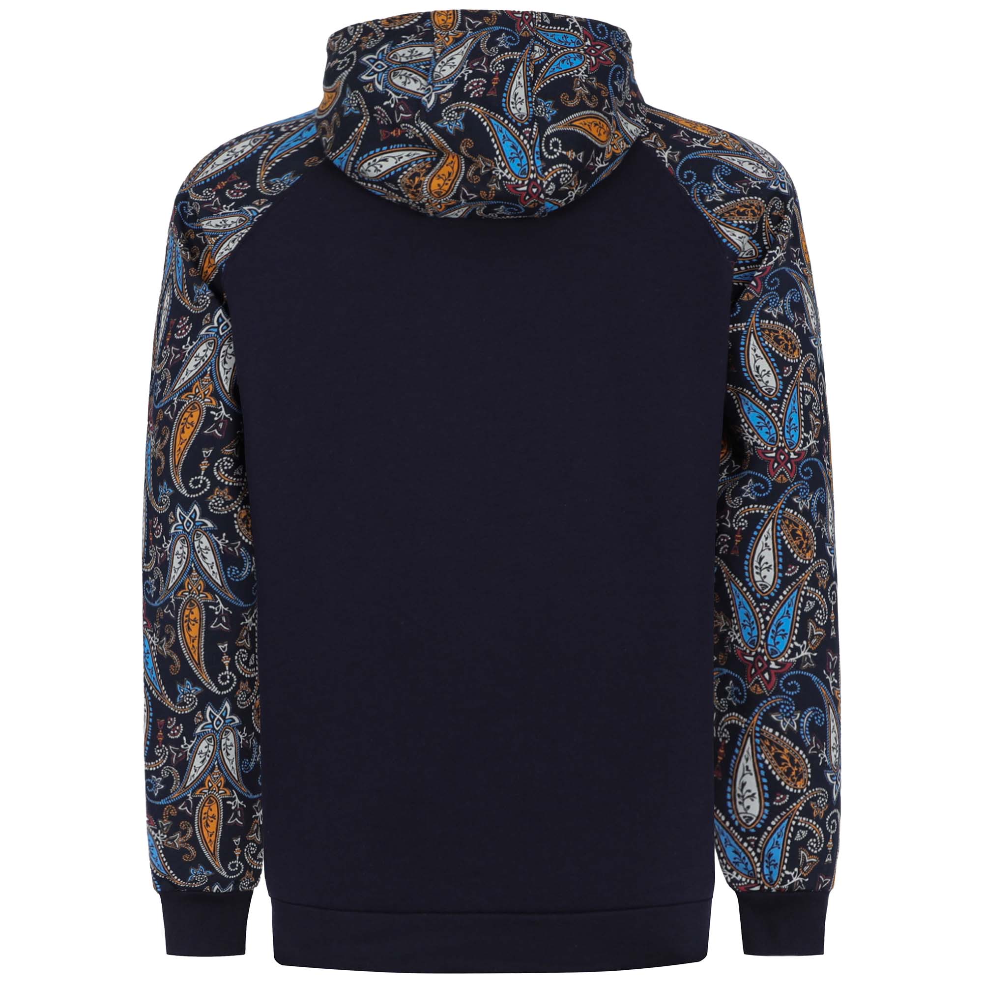 10.5OZ Paisley Printed Two Tone Cotton Fleece FR Pullover Hoodies-1109P