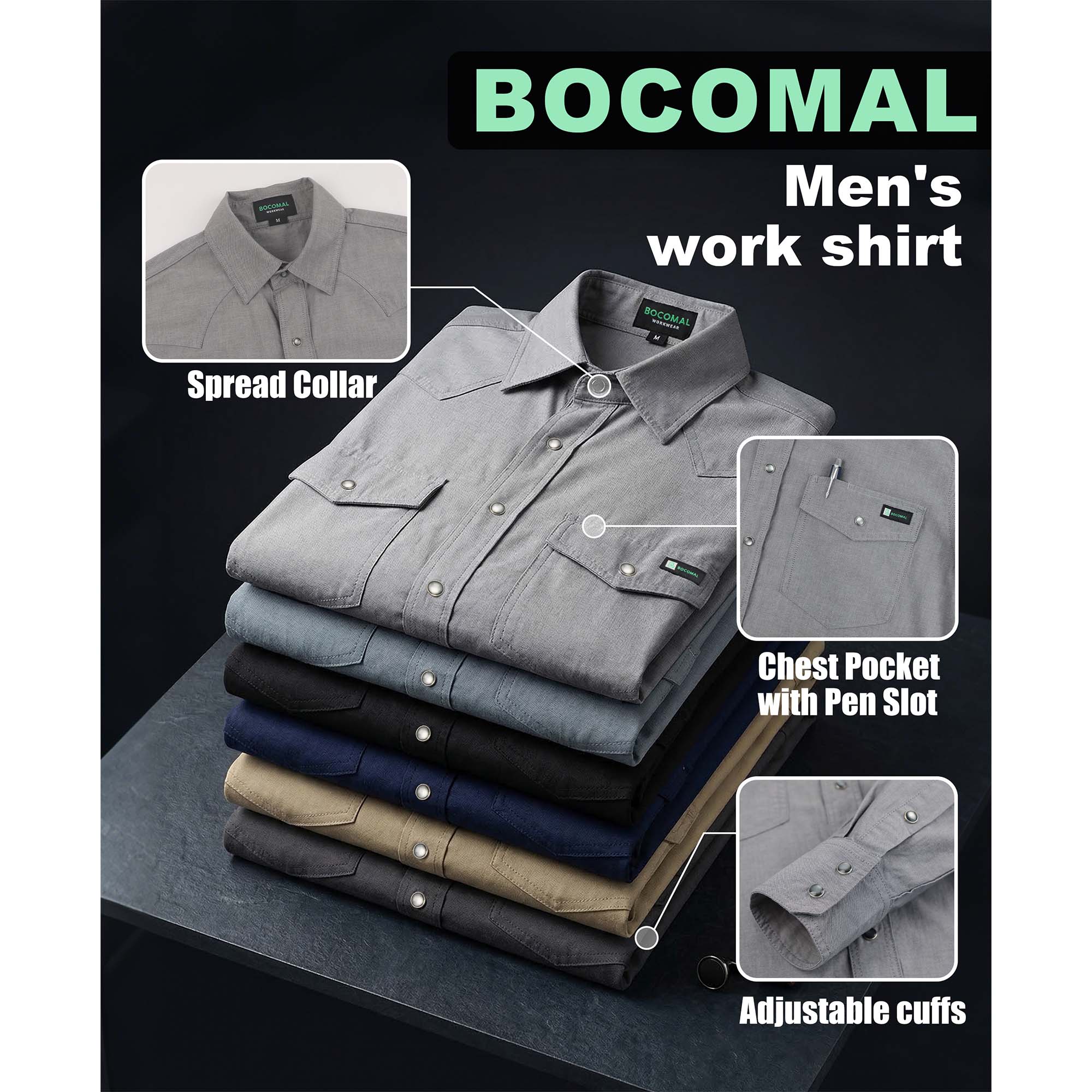 5OZ Lightweight 100% C Chambray Work Shirts(NON-FR) - SH041Q