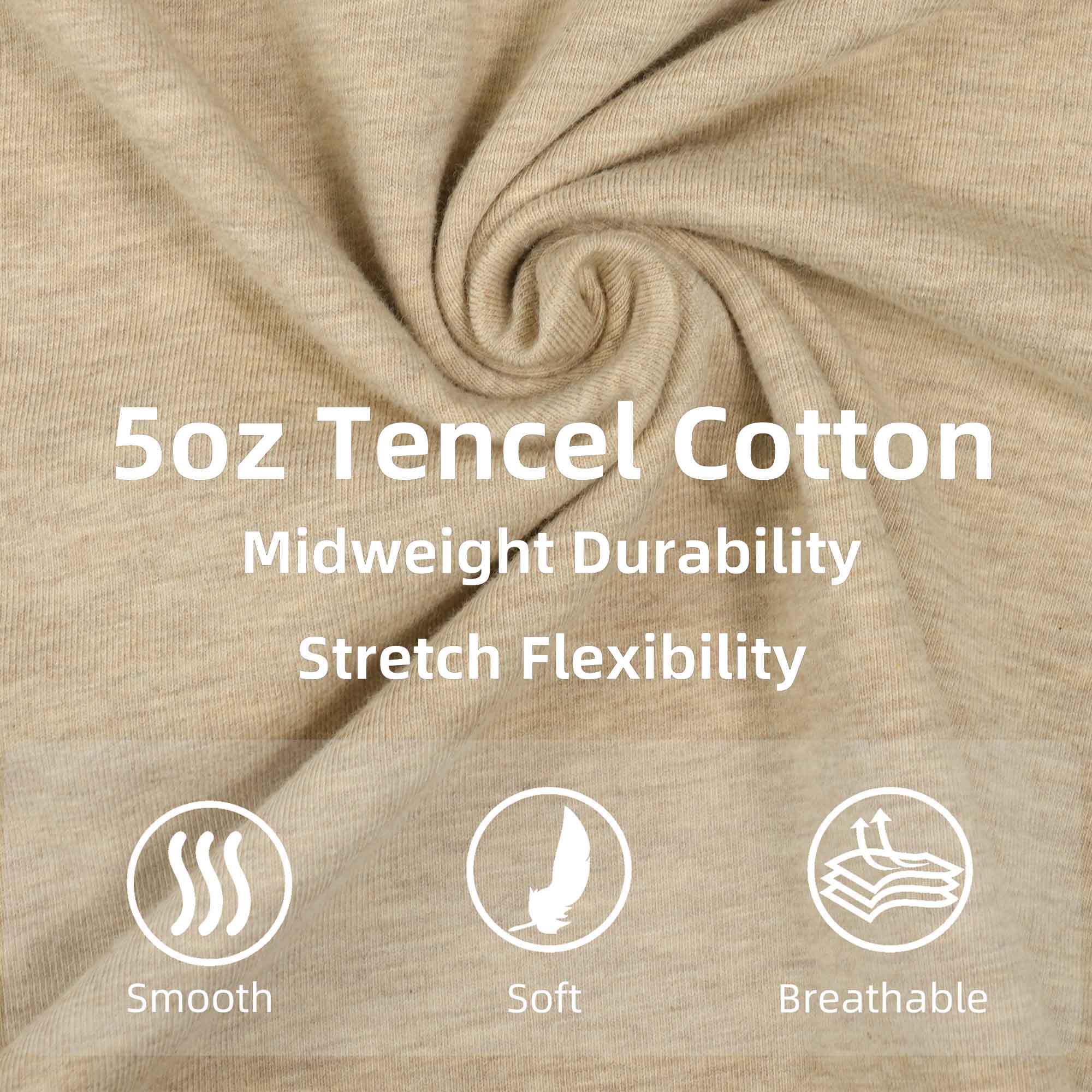5OZ Soft Cotton Tencel Blended Tee Relax Fit T-Shirt (NON-FR)-TS011A