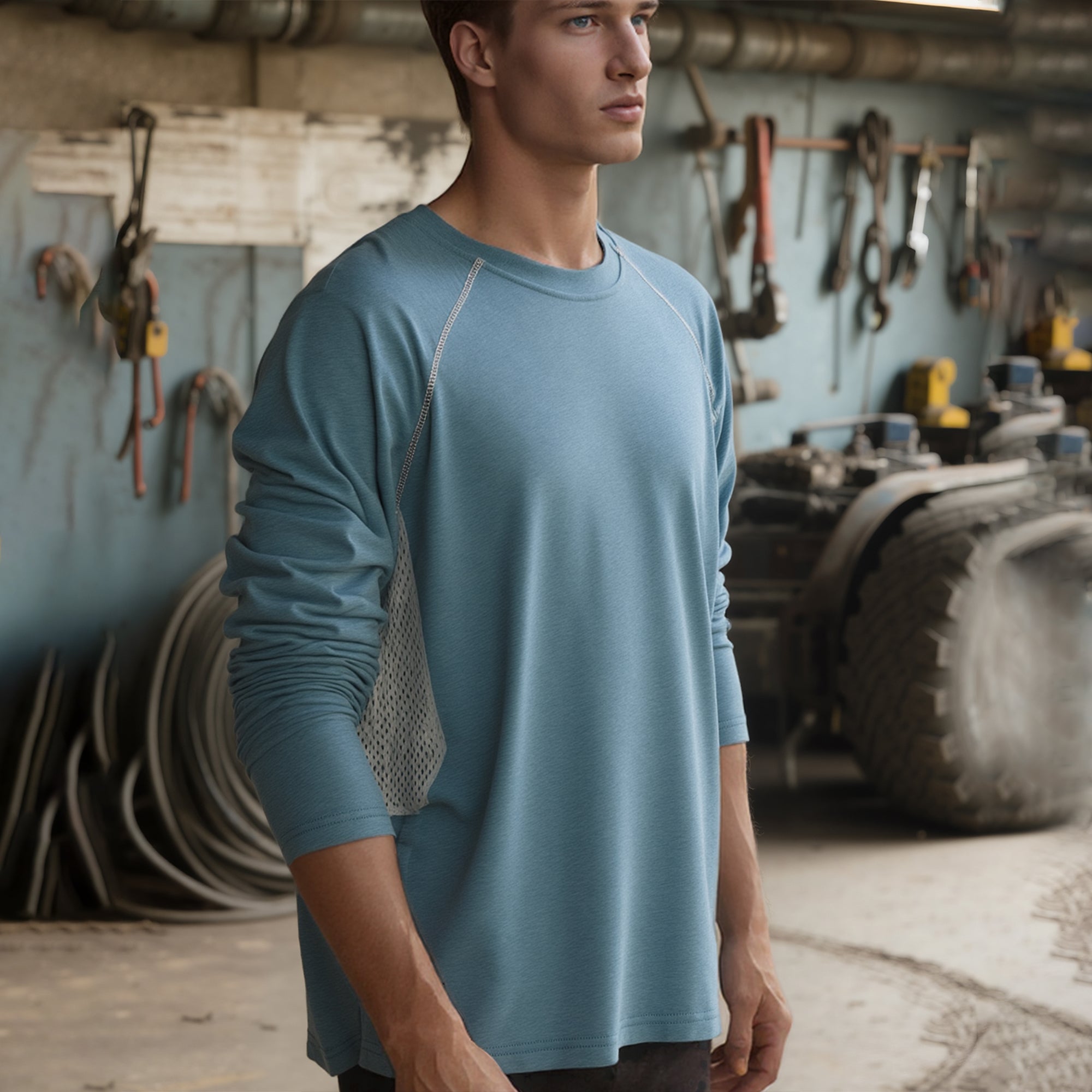 4.5OZ Vented Mesh Loose Fit EX Lightweight FR T-Shirts-9717