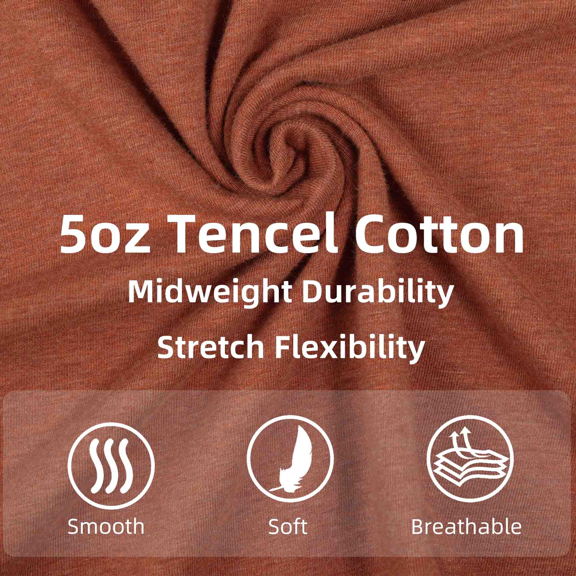 5OZ Soft Cotton Tencel Blended Tee Relax Fit T-Shirt (NON-FR)-TS011A