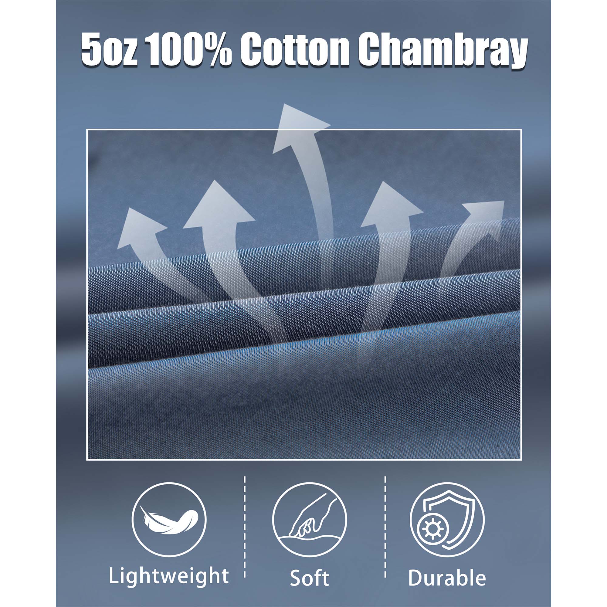 5OZ Lightweight 100% C Chambray Shirt (NON-FR)-SH041L