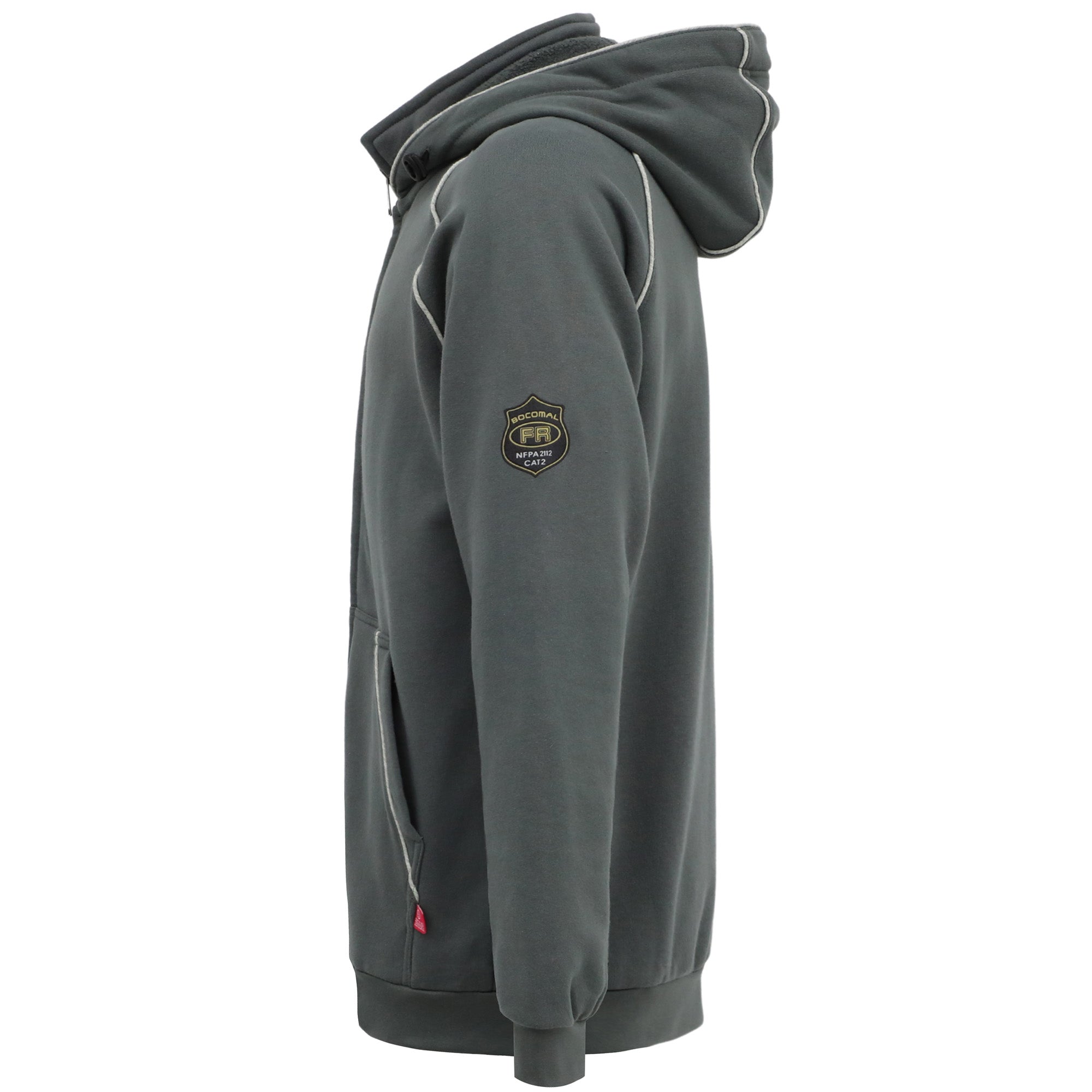 12OZ Heavyweight Cotton Fleece Zipper Front FR Hooded Sweatshirts-1531B