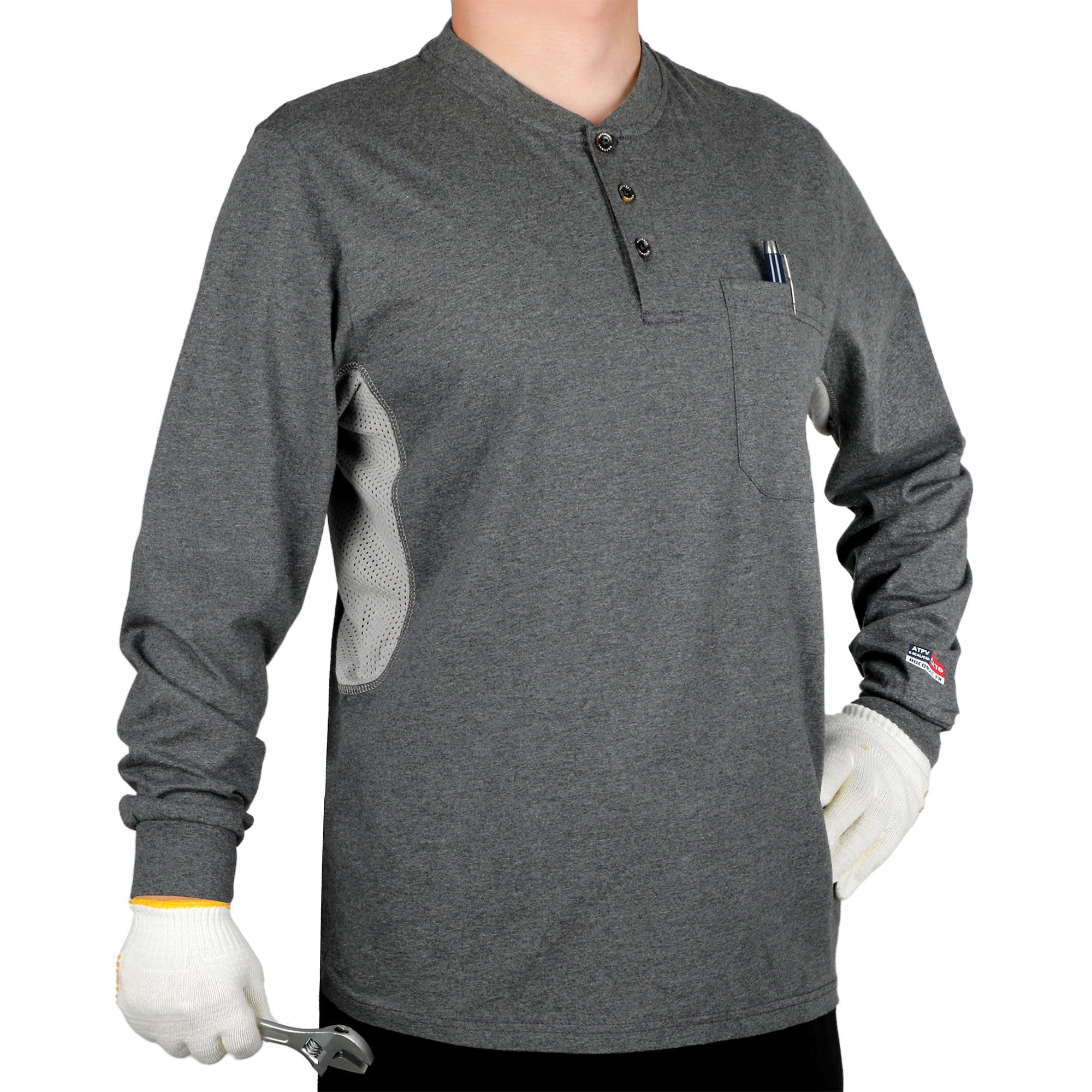6OZ Button Pullover T-Shirts/Breathable Vented Design-6908