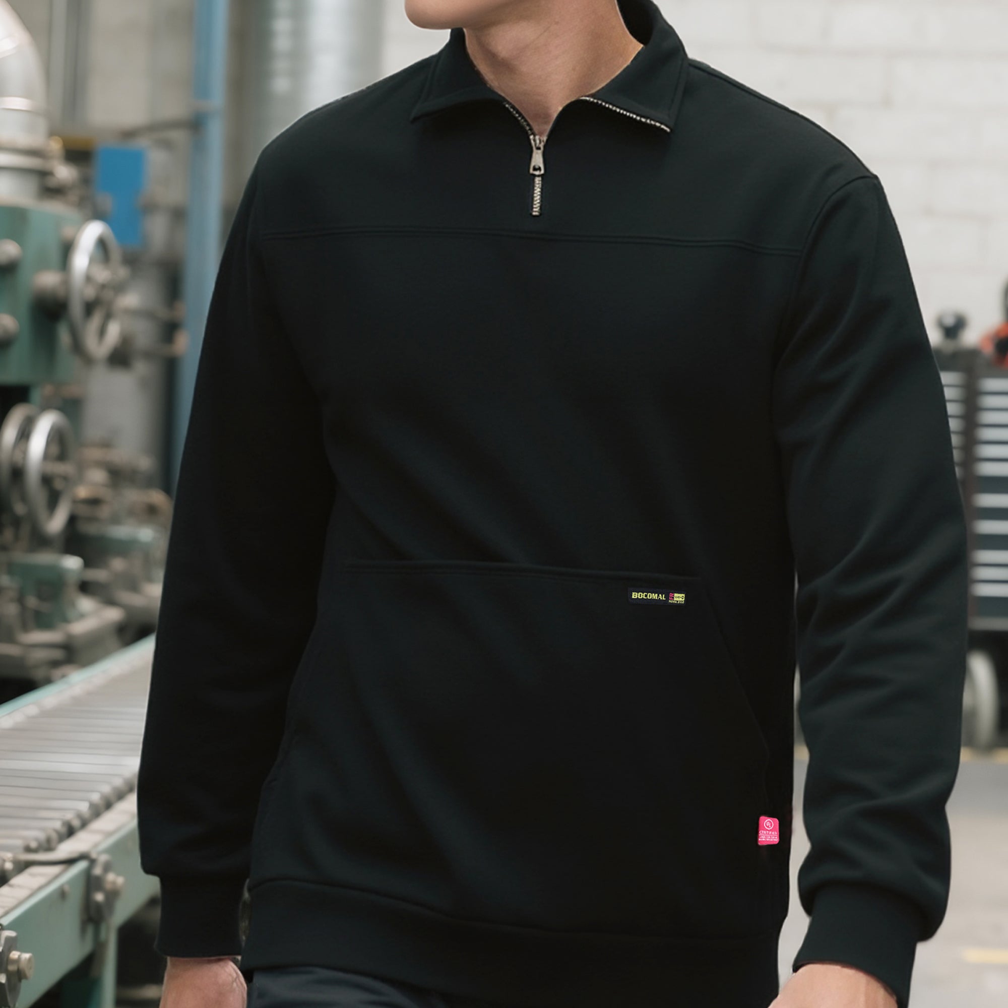 7.5OZ Midweight Non-Fleece Mock Neck FR Sweater Shirts-9013