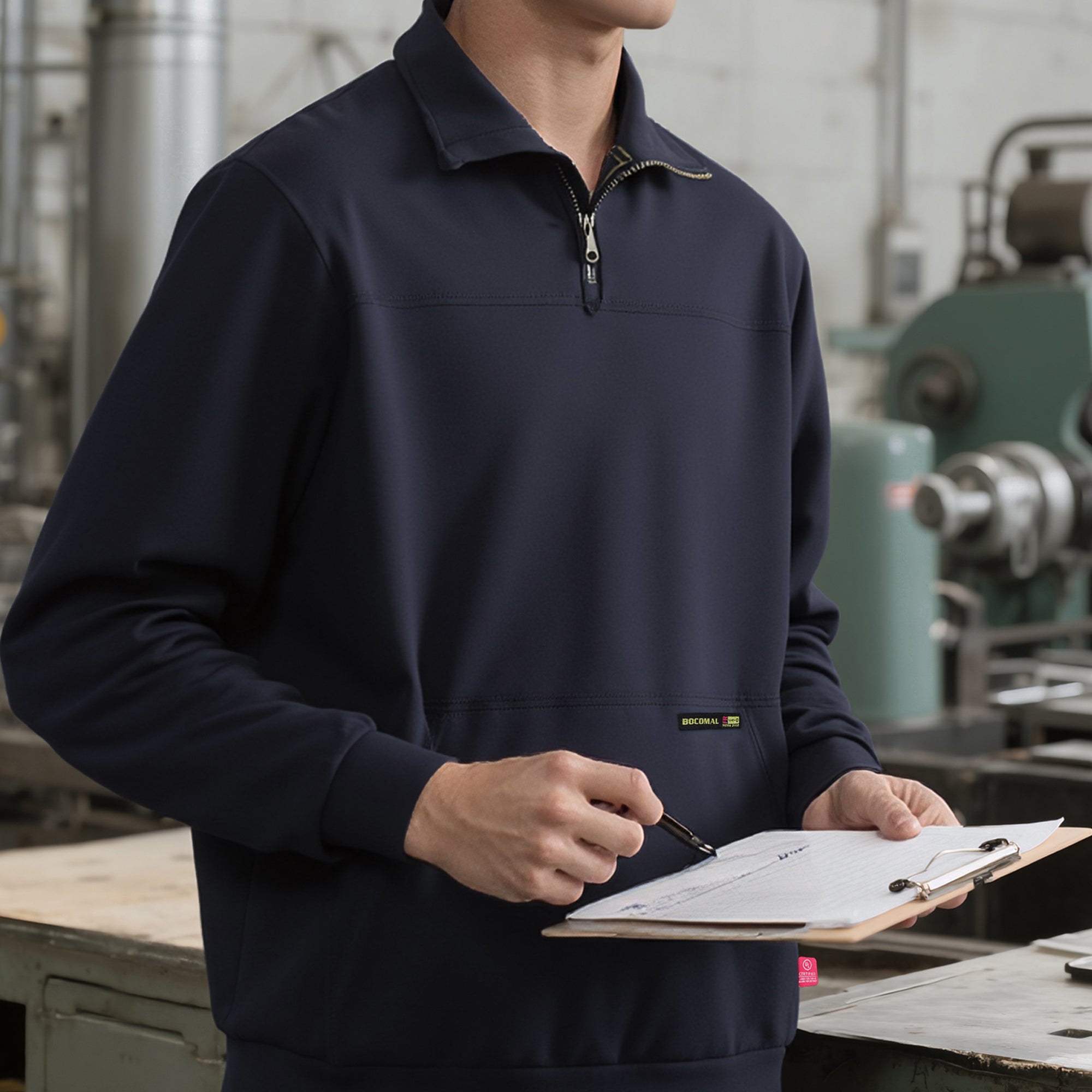7.5OZ Midweight Non-Fleece Mock Neck FR Sweater Shirts-9013