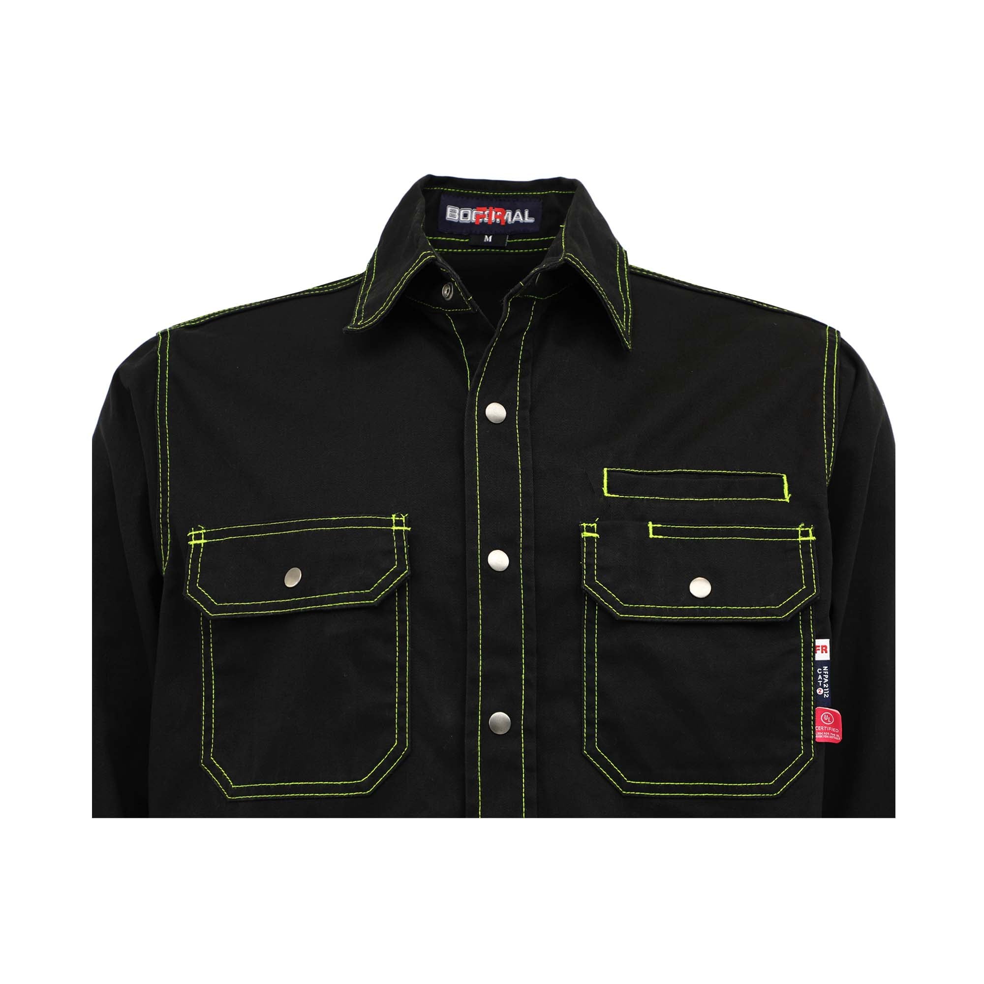 7.5OZ Solid Color  Shirts With Metal Button/Decorative Thread -3701