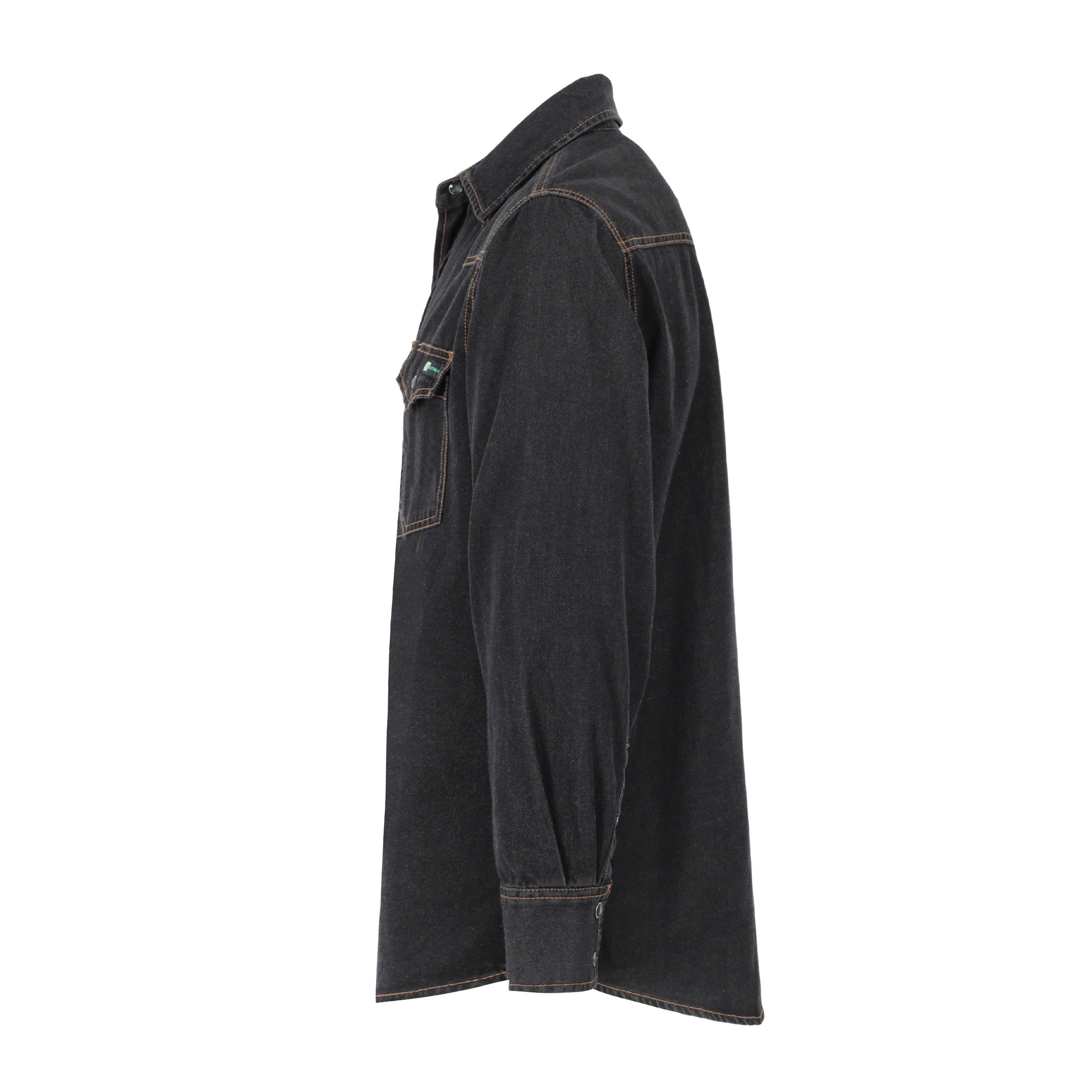 6.5OZ Work Shirts Vintage Washed Lightweight Soft Denim Pearl Snap Down-Relaxed Fit (Non FR)-0930