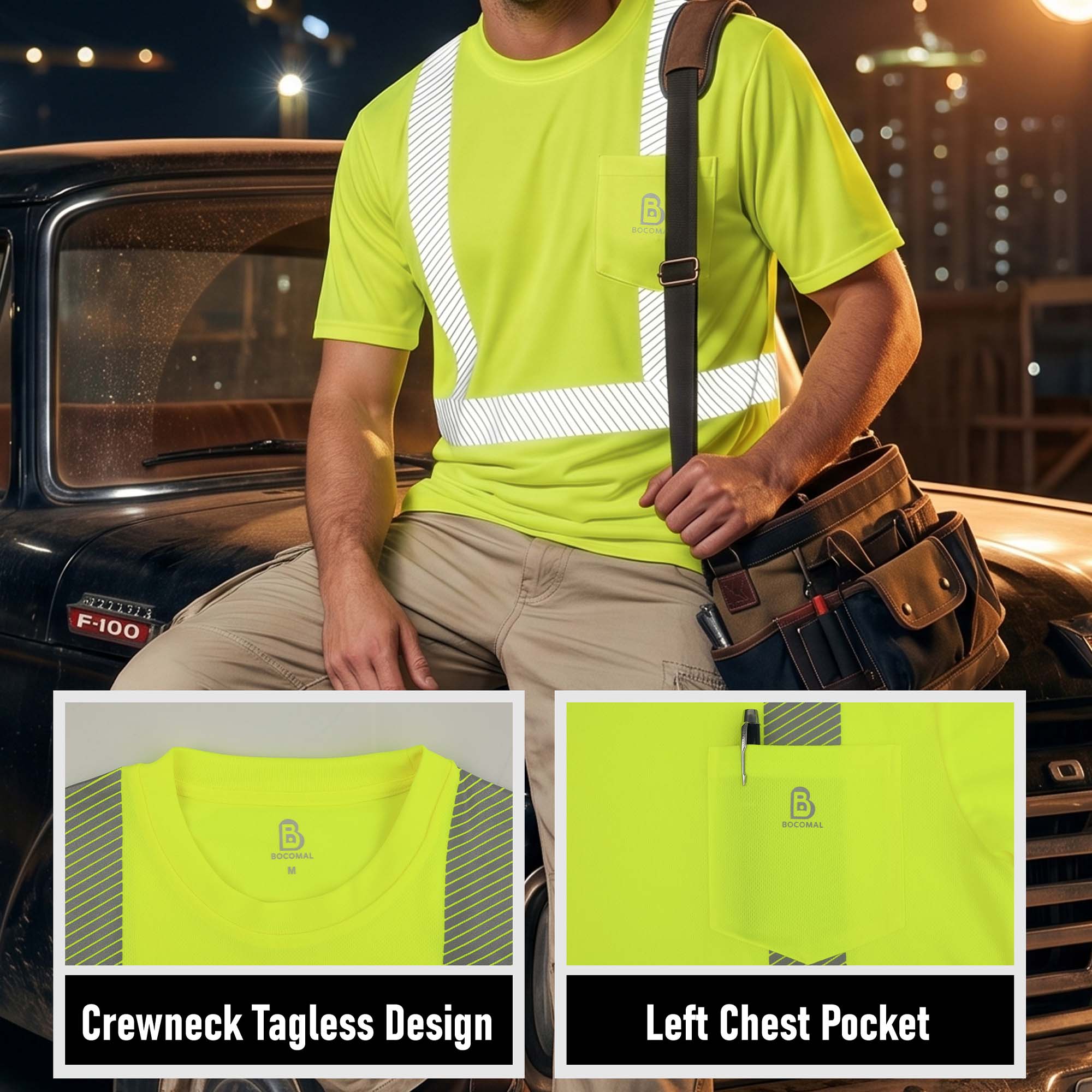 4OZ High Visibility Reflective Breathable Safety Work Tee (NON-FR)- TS132B