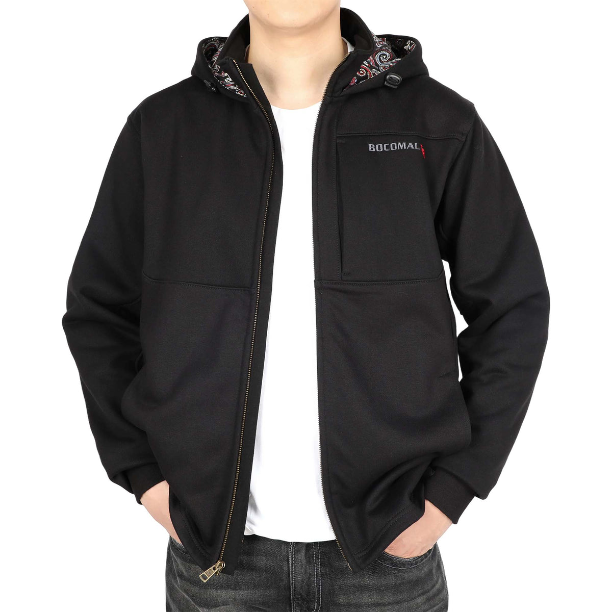 12 oz Fleece Zip Up Mock Neck Hooded FR Jackets - C631