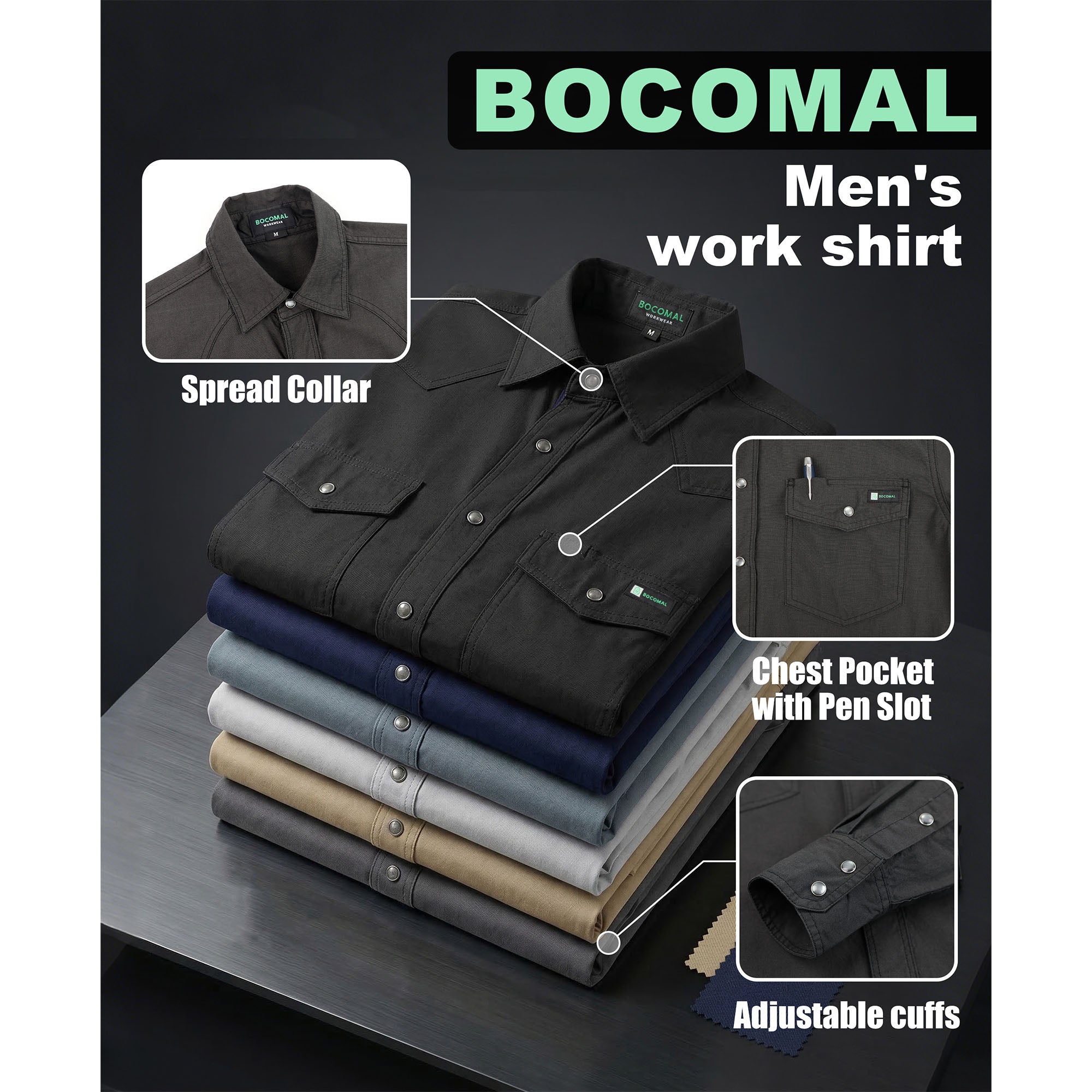 5OZ Lightweight 100% C Chambray Work Shirts(NON-FR) - SH041Q
