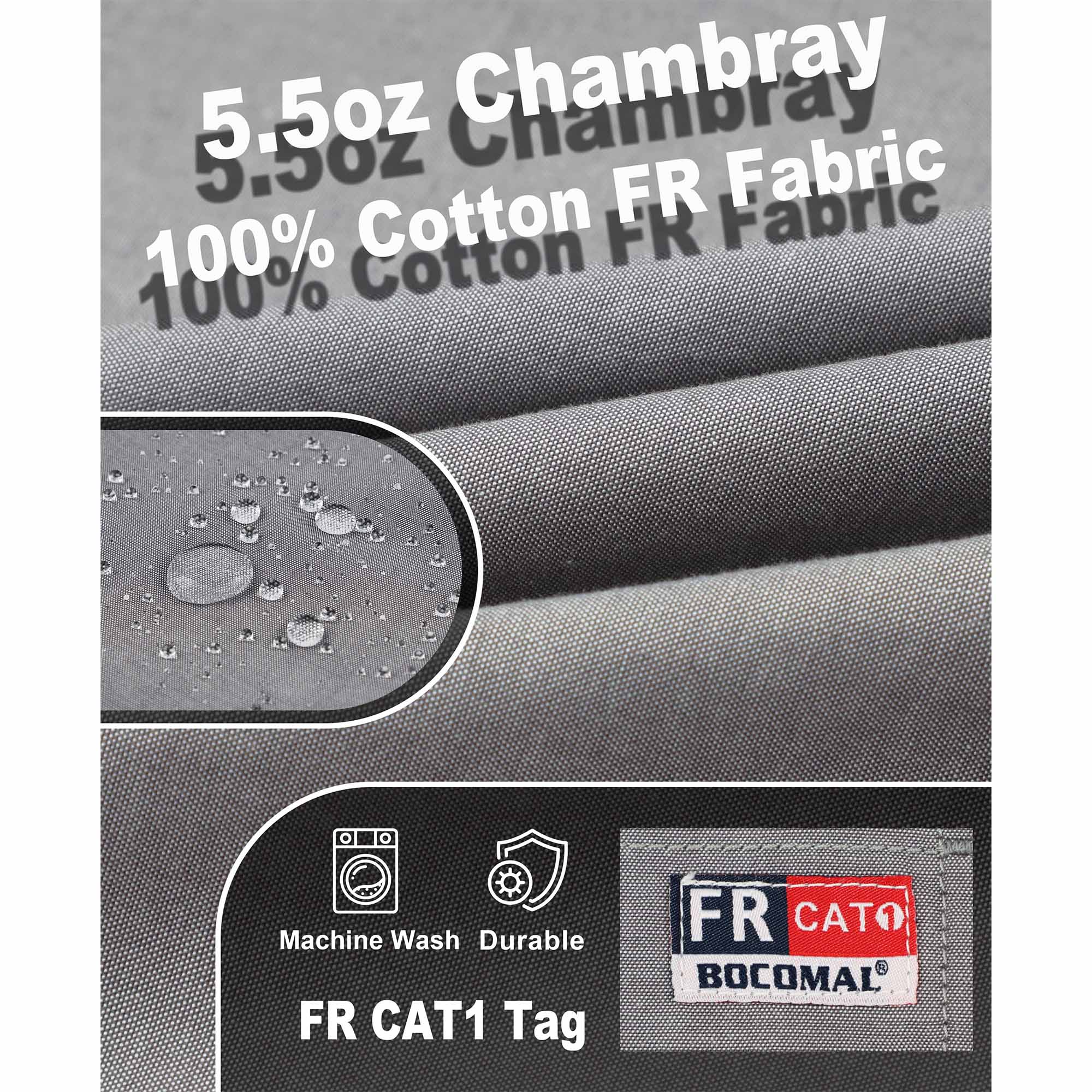5.5OZ Lightweight Chambray Breathable Vented Back FR Shirts- B242