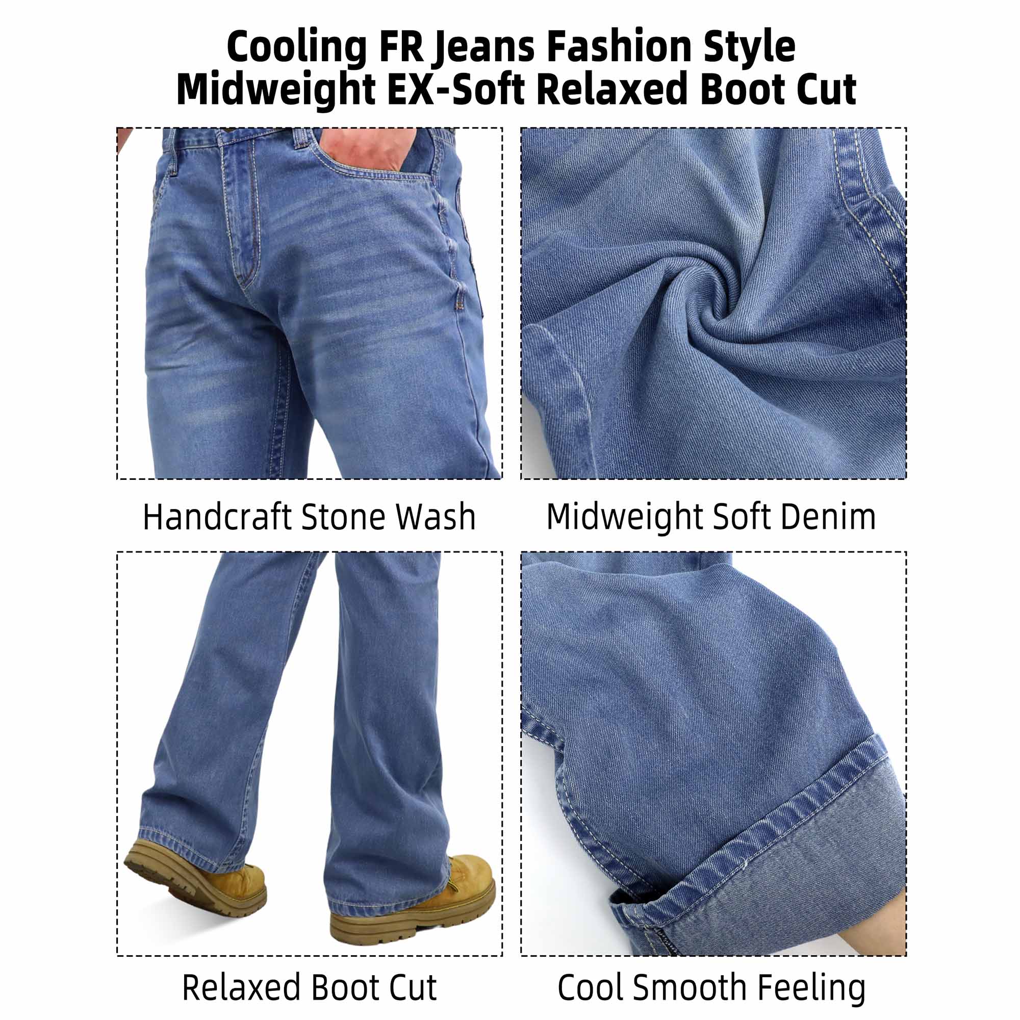 10OZ Midweight EX-Soft Relaxed Boot Vintage Washed FR Jeans-8306