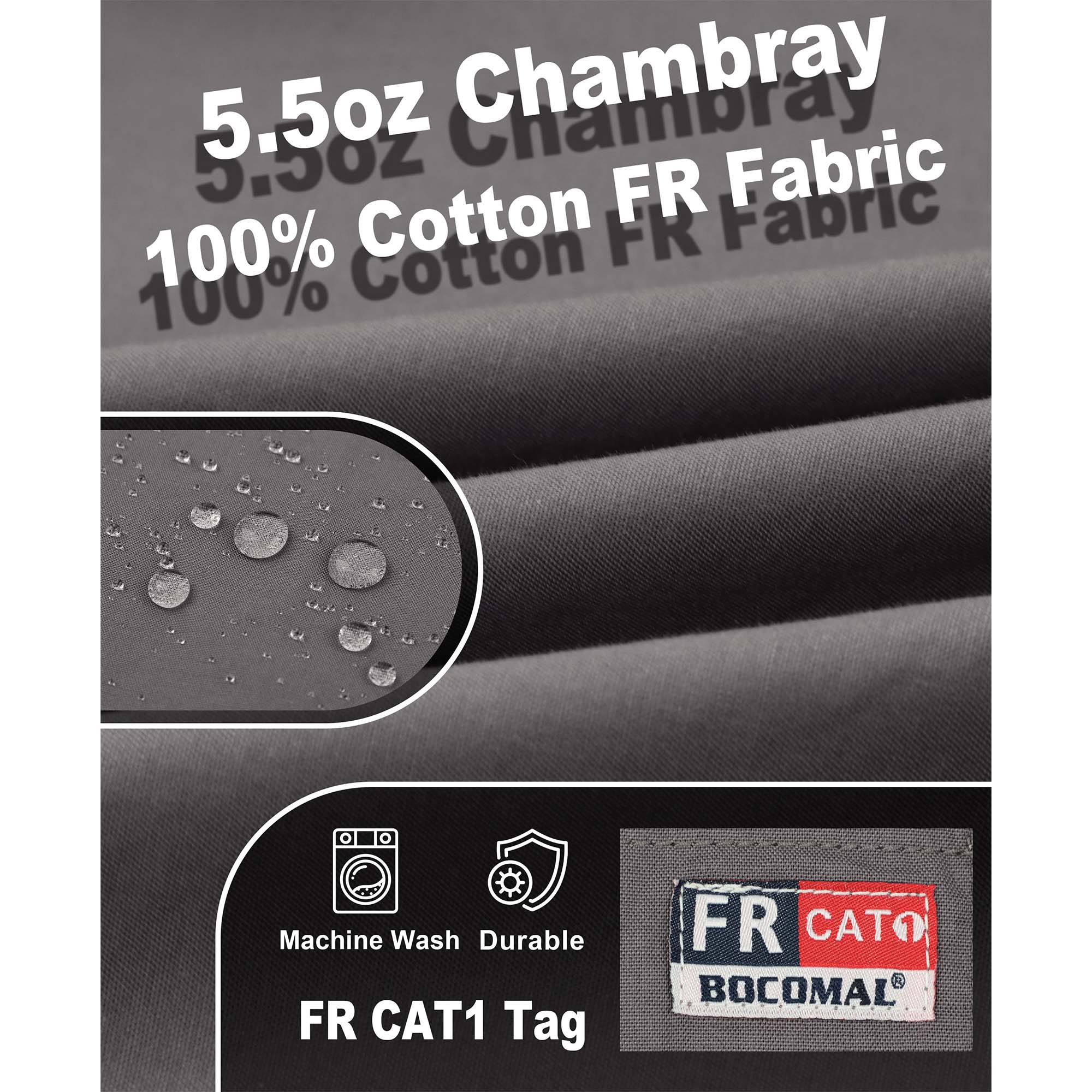 5.5OZ Lightweight Chambray Breathable Vented Back FR Shirts- B242