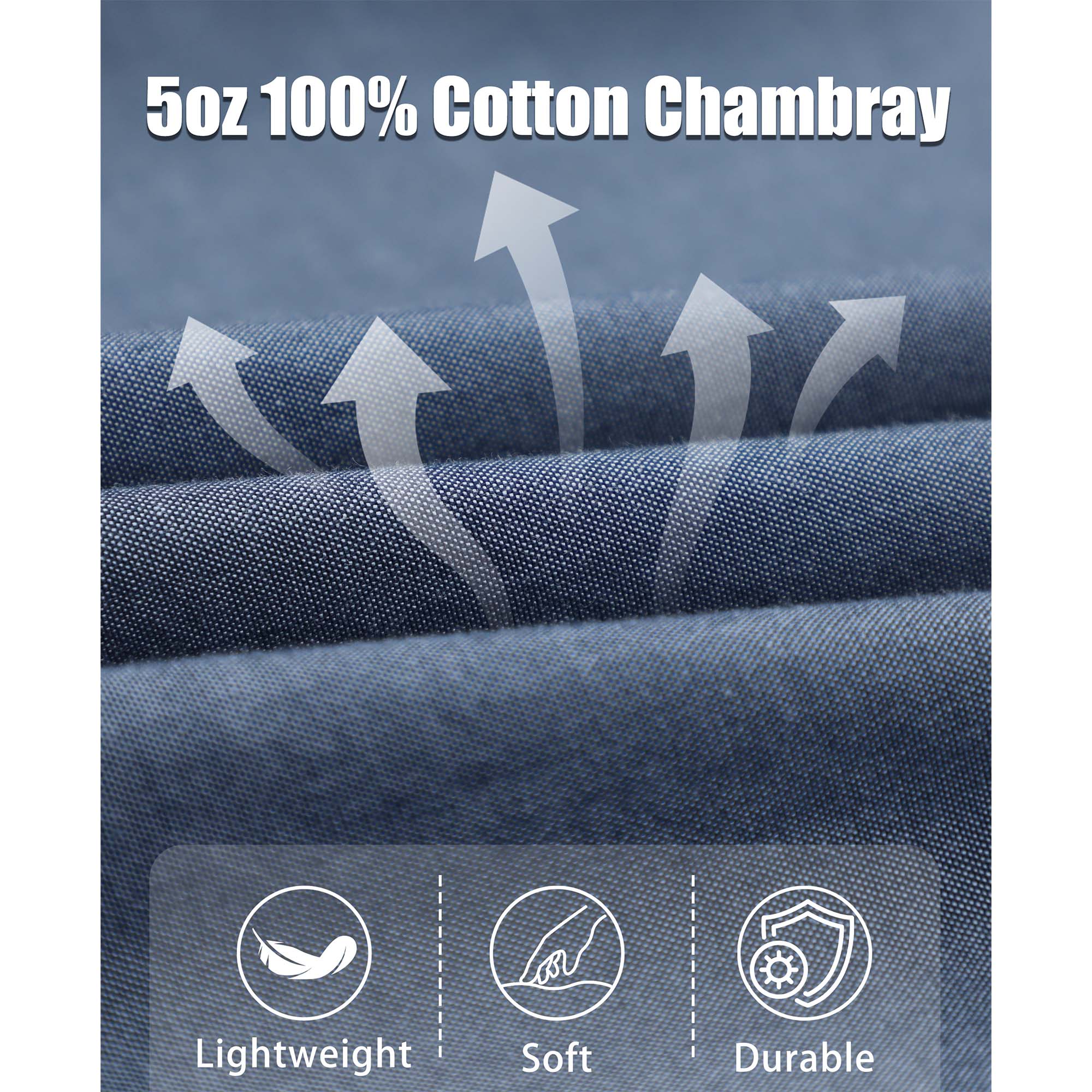 5OZ Lightweight 100% C Chambray Work Shirts(NON-FR) - SH041Q