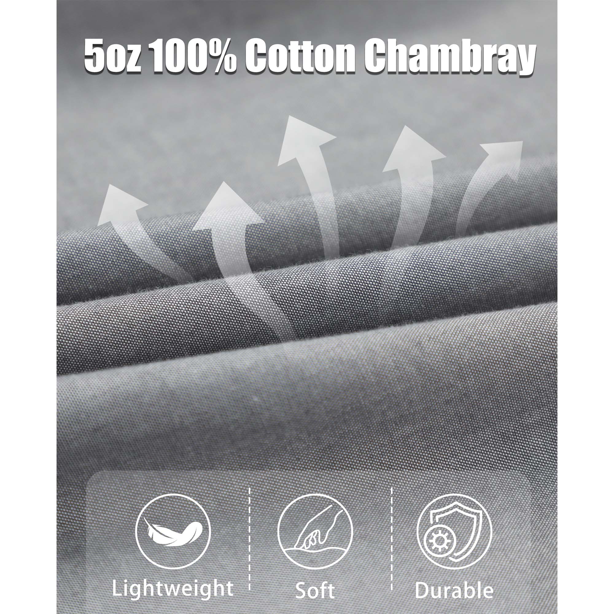 5OZ Lightweight 100% C Chambray Work Shirts(NON-FR) - SH041Q