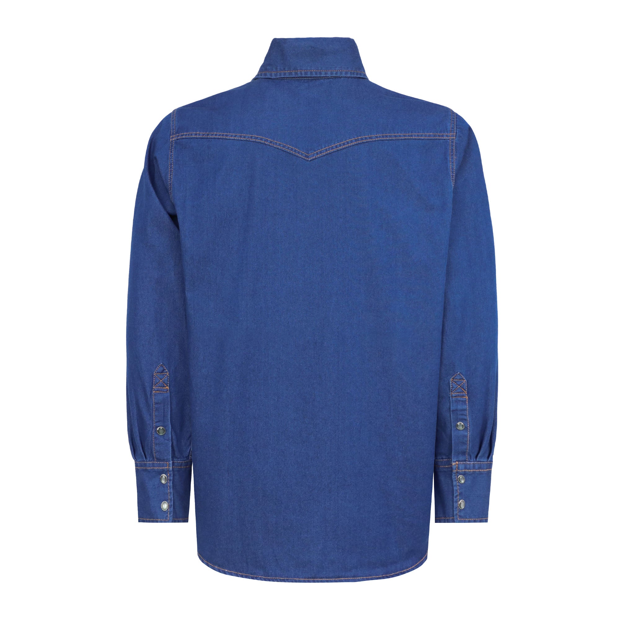 6.5OZ Work Shirts Vintage Washed Lightweight Soft Denim Pearl Snap Down-Relaxed Fit (Non FR)-0930