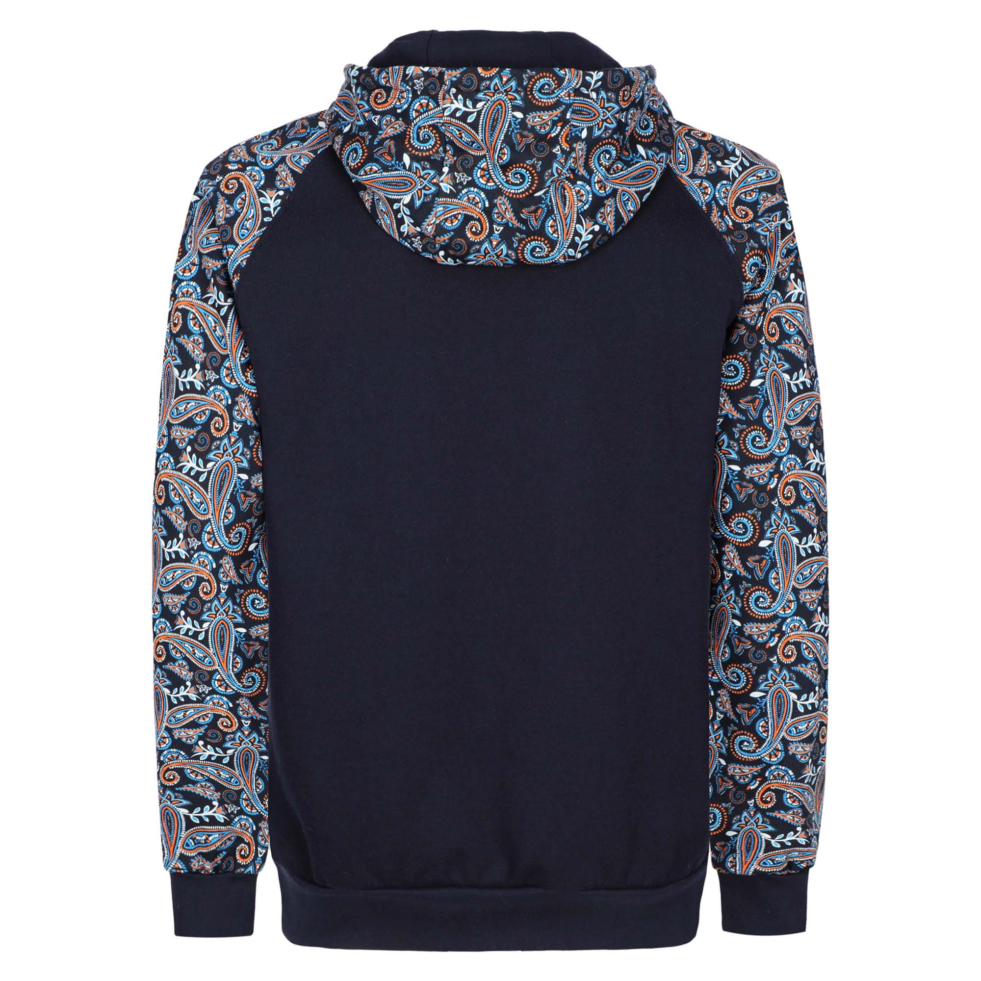 10.5OZ Cotton Fleece Paisley Printed Zipper Front FR Hooded Sweatshirts -9909P