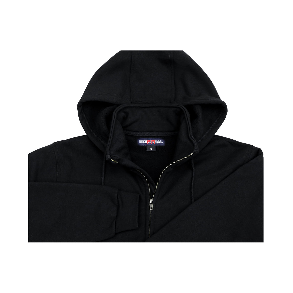 Bocomal black zip-front FR hoodie product view
