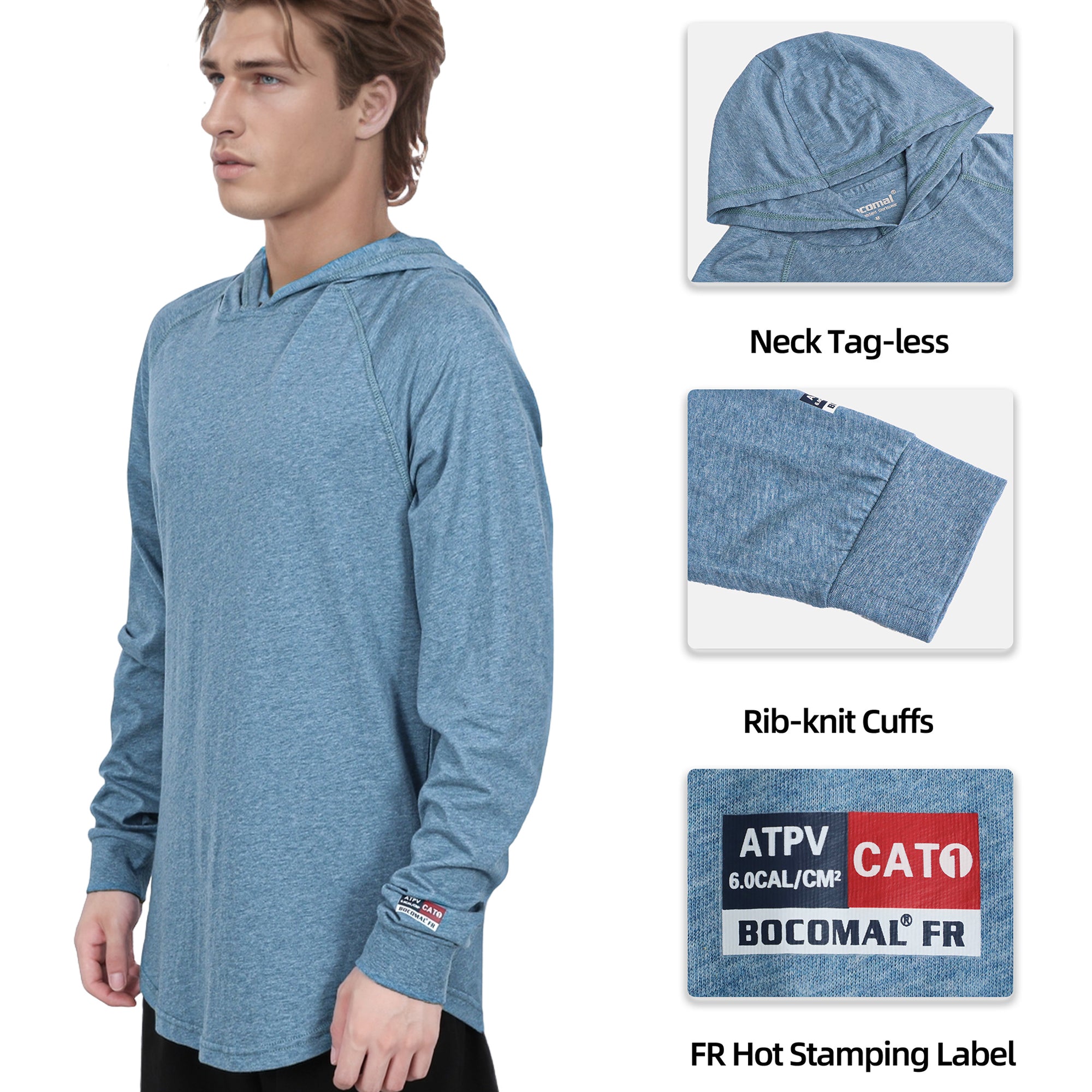 4.5OZ EX Lightweight FR NFPA2112 CAT1 Hooded T-Shirt -6317