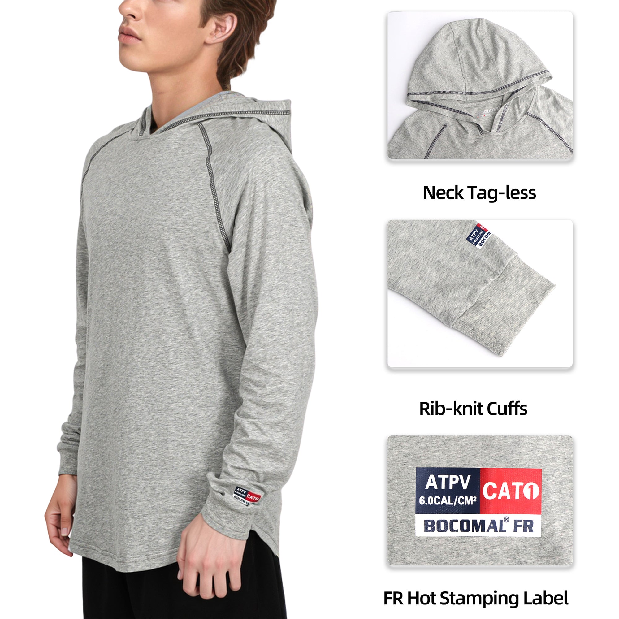 4.5OZ EX Lightweight FR NFPA2112 CAT1 Hooded T-Shirt -6317