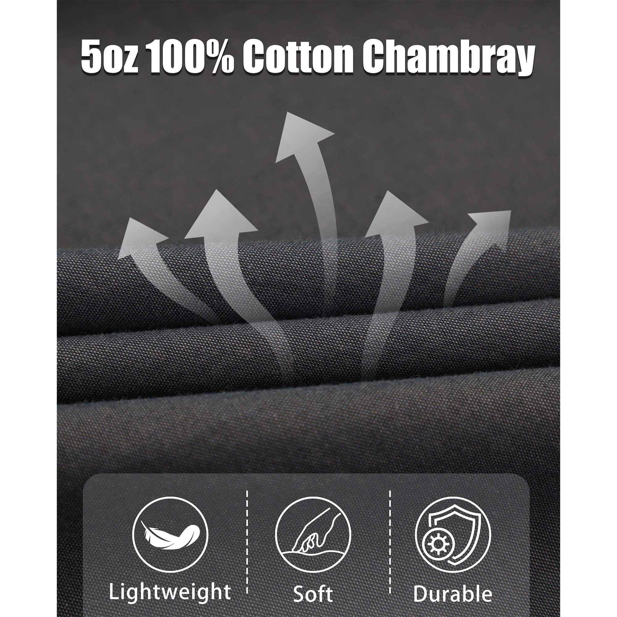 5OZ Lightweight 100% C Chambray Work Shirts(NON-FR) - SH041Q