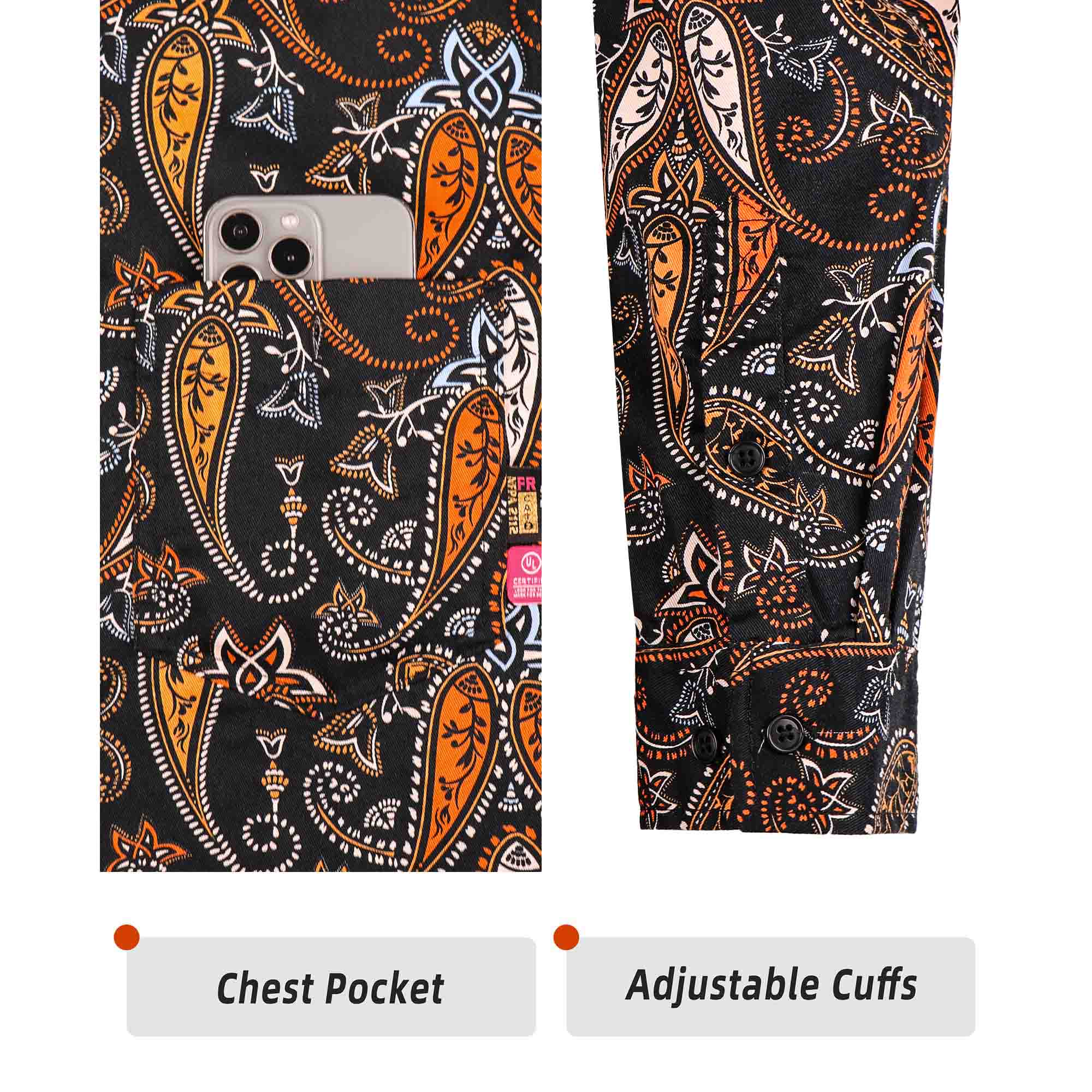 Chest Pocket And Adjustable Cuffs