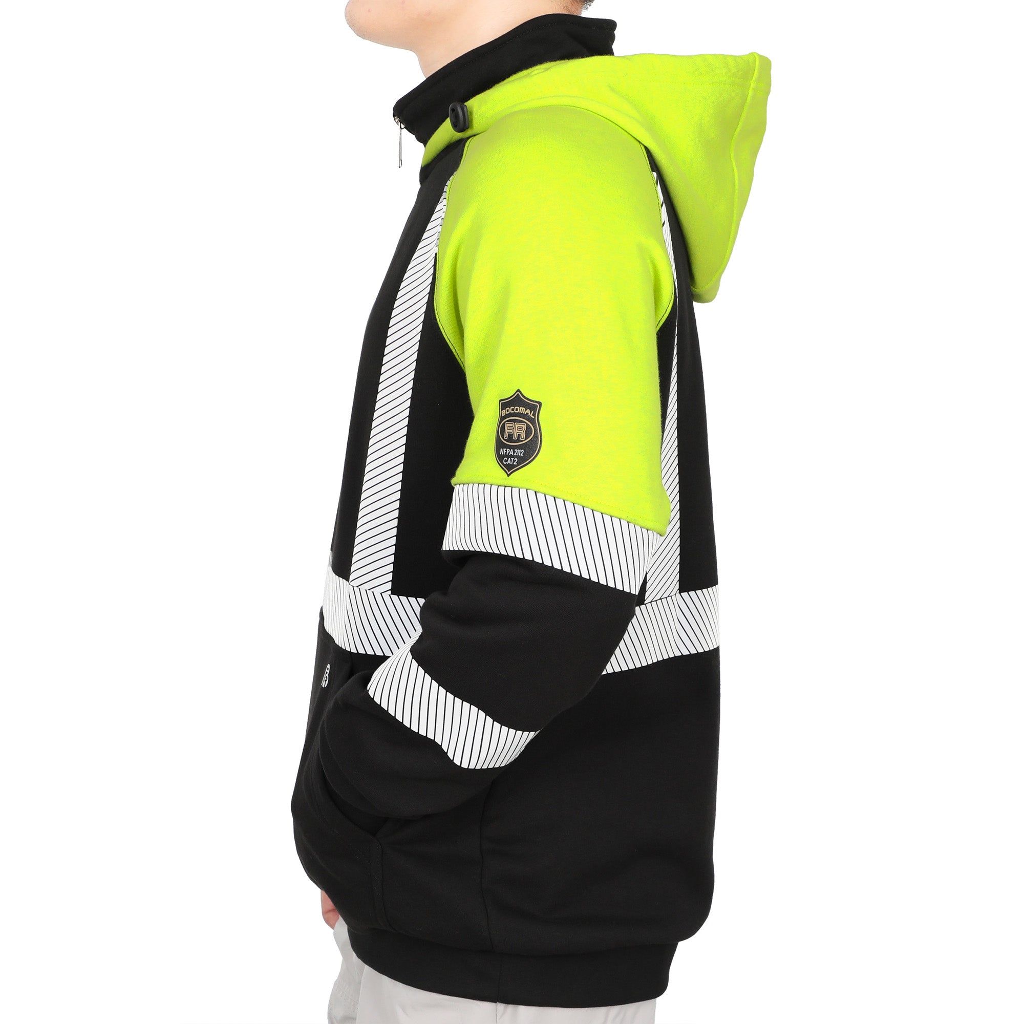 12OZ Heavyweight Cotton Fleece Reflective FR Hi-Vis Hoodies-8931HV
