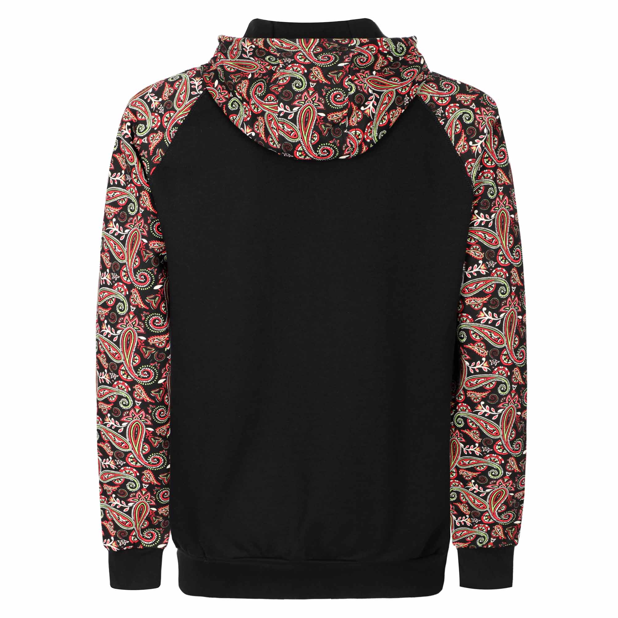 10.5OZ Cotton Fleece Paisley Printed Zipper Front FR Hooded Sweatshirts -9909P