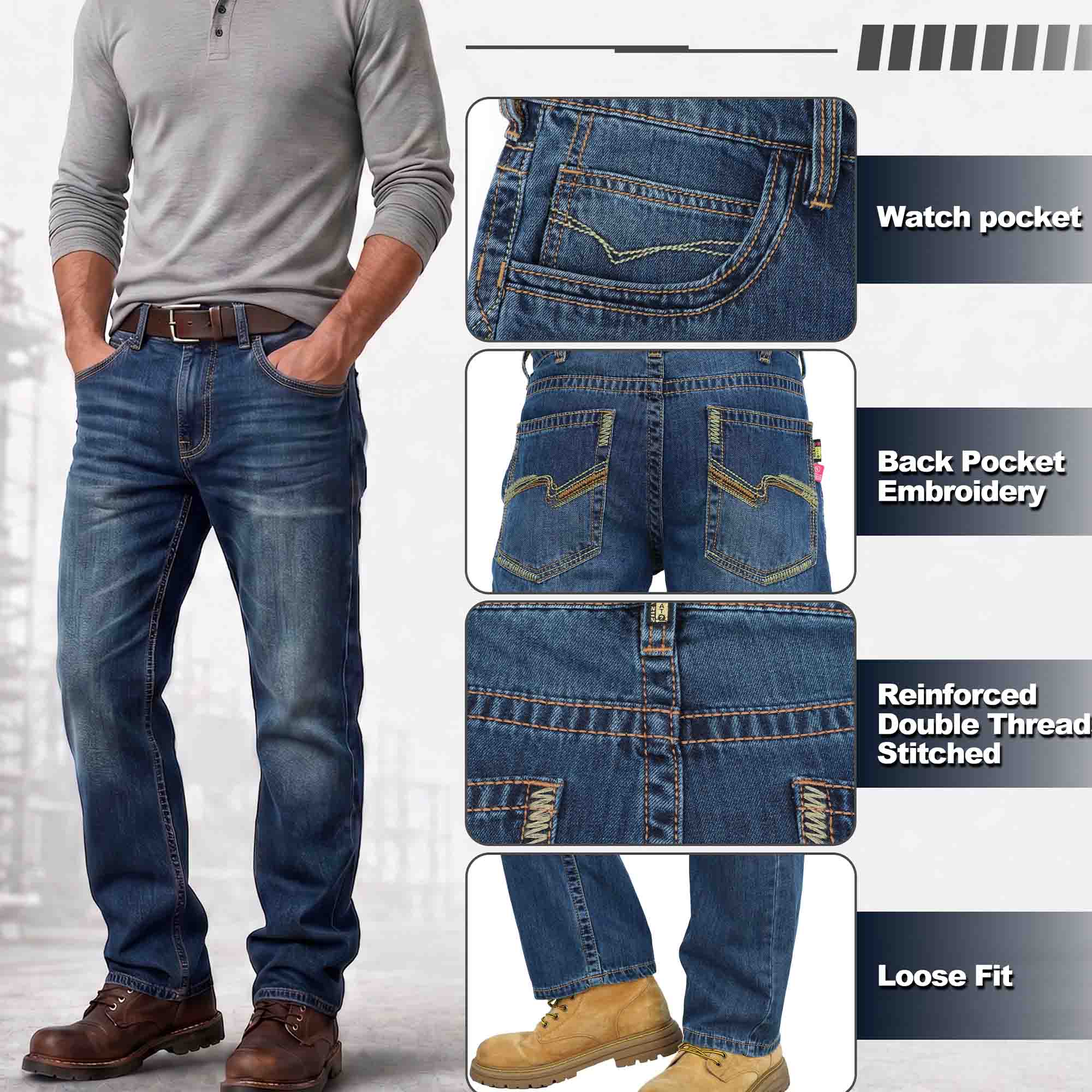 10.5 OZ Midweight EX SOFT Relaxed Fit FR Jeans - 8306-NEW