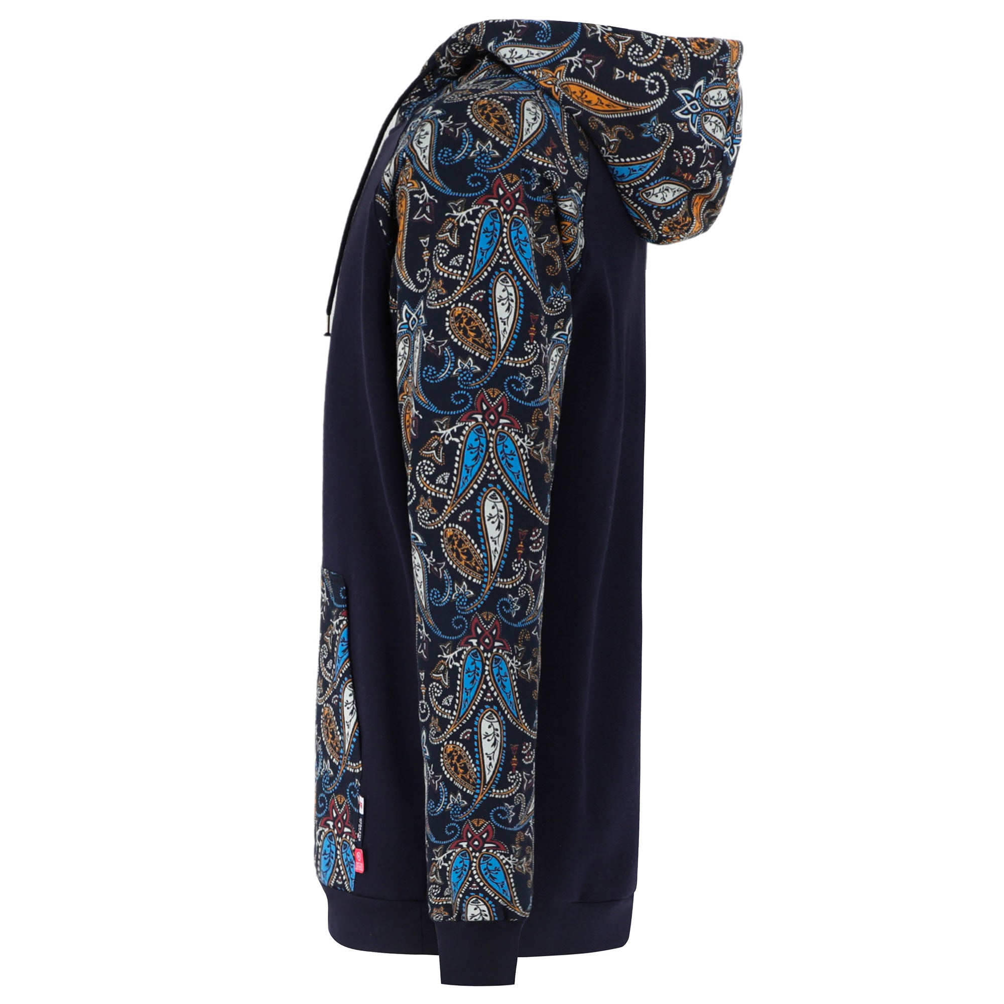 10.5OZ Paisley Printed Two Tone Cotton Fleece FR Pullover Hoodies-1109P