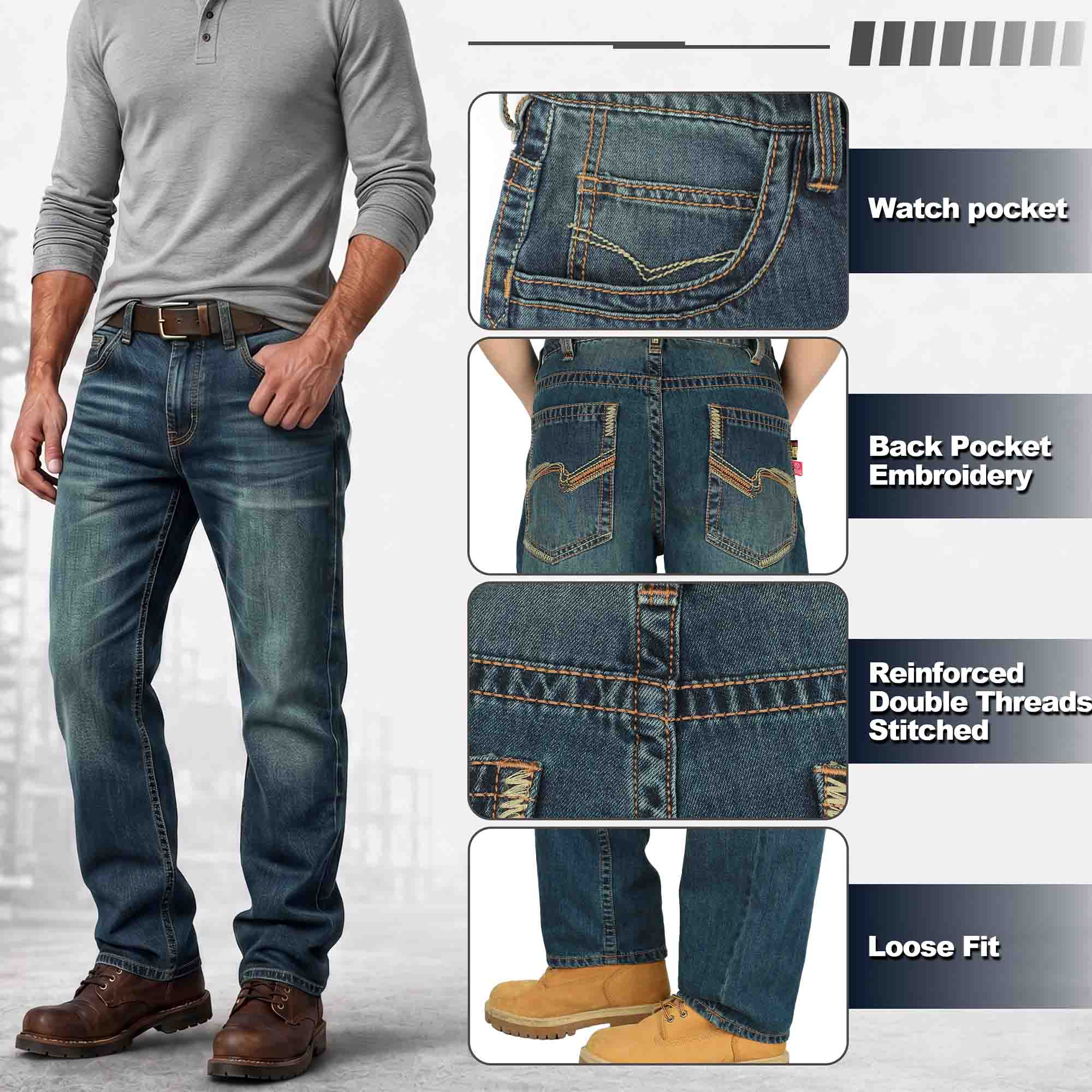 10.5 OZ Midweight EX SOFT Relaxed Fit FR Jeans - 8306-NEW