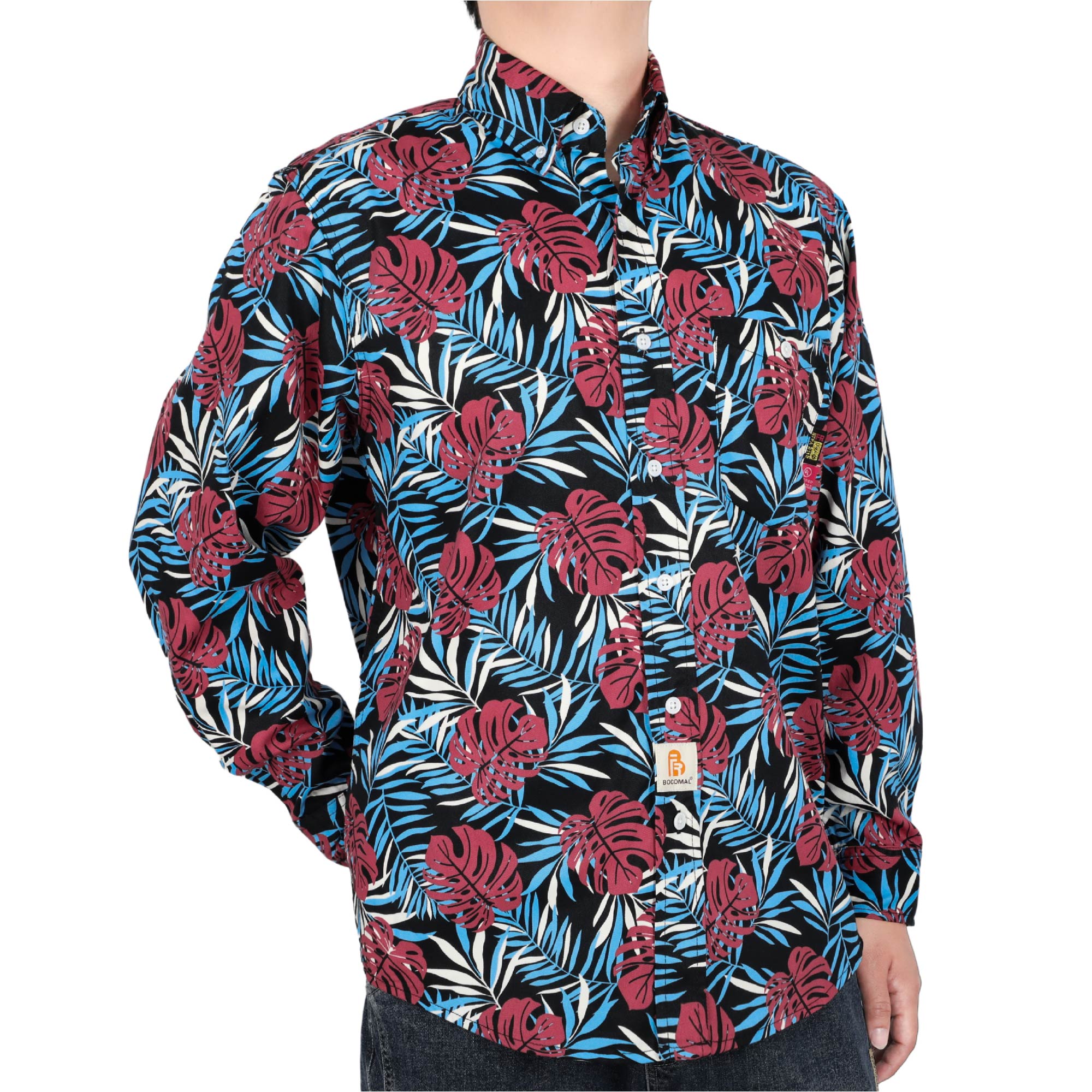 6.5OZ Printed Hawaii Lightweight Button Down FR Shirts-0816A