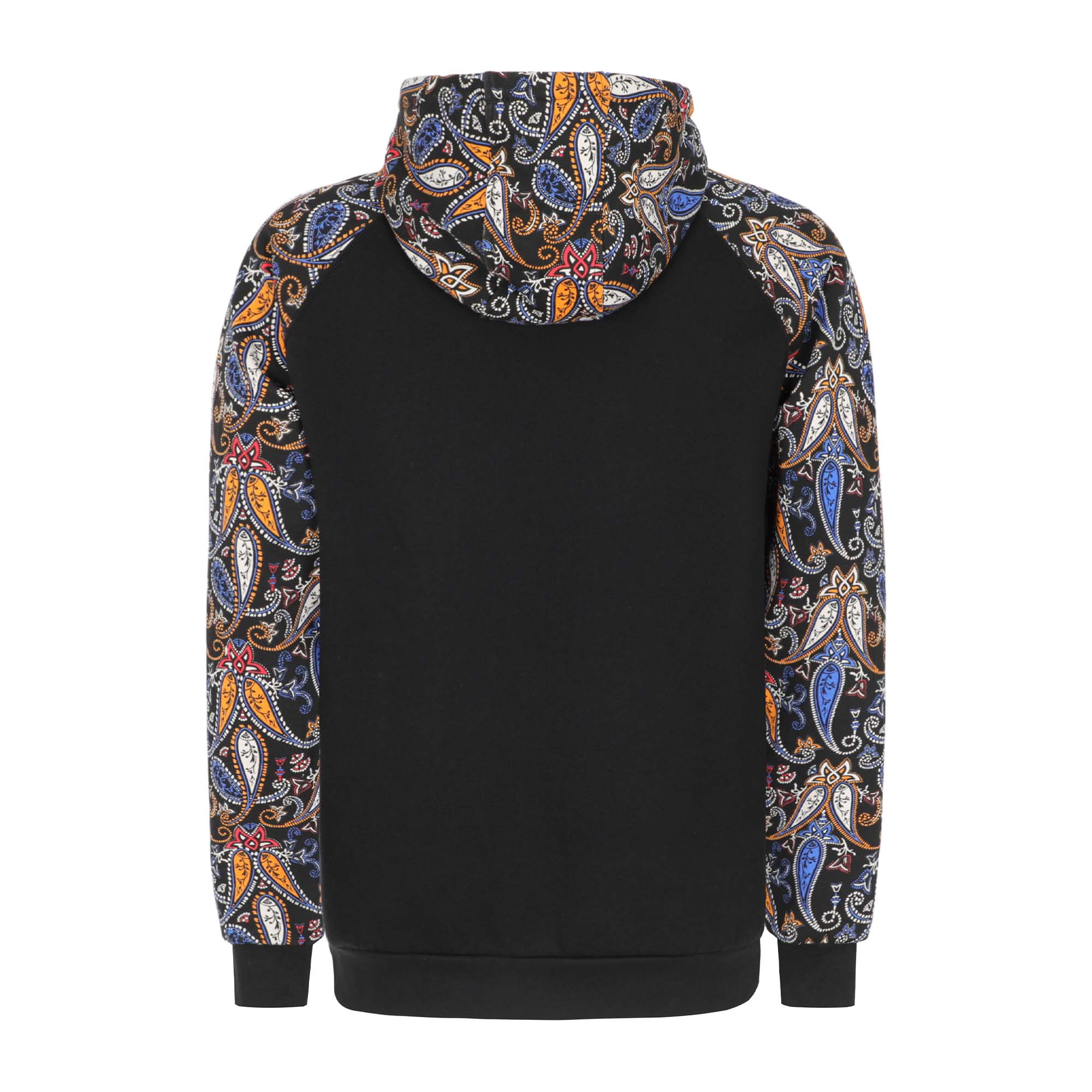 10.5OZ Paisley Printed Two Tone Cotton Fleece FR Pullover Hoodies-1109P
