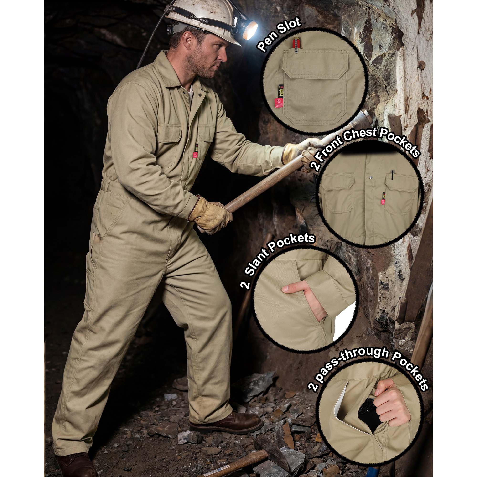 7.5OZ Cotton Twill FR Work Coverall - 2401