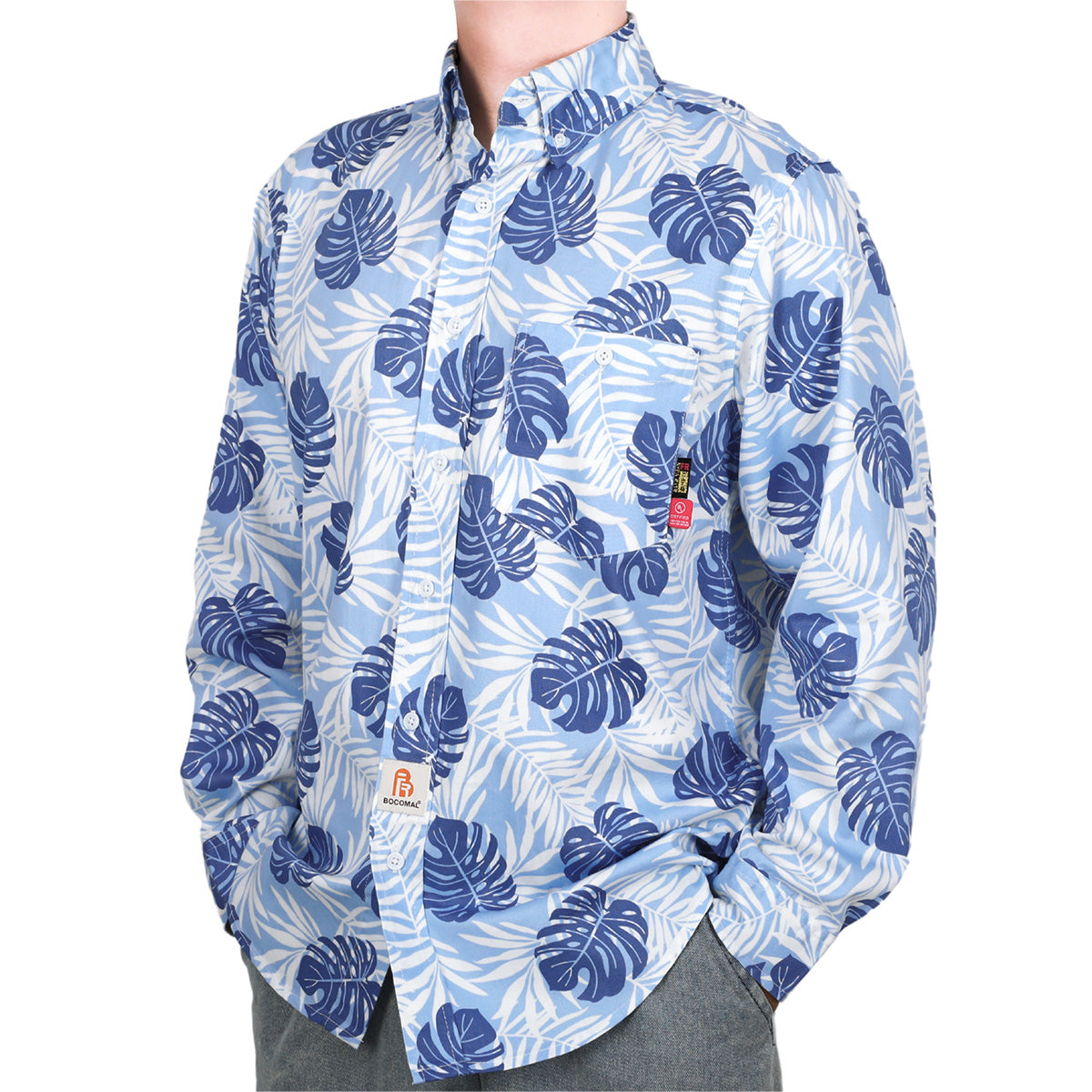 6.5OZ Printed Hawaii Lightweight Button Down FR Shirts-0816A