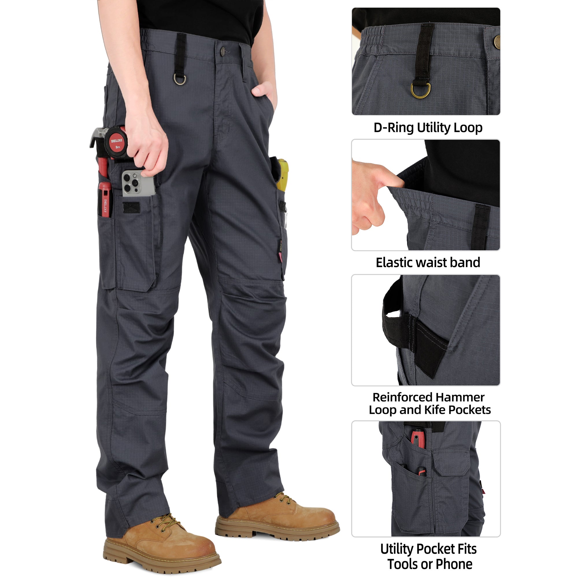 6 oz Stretch FR Carpenter Cargo Work Pants | Bocomal