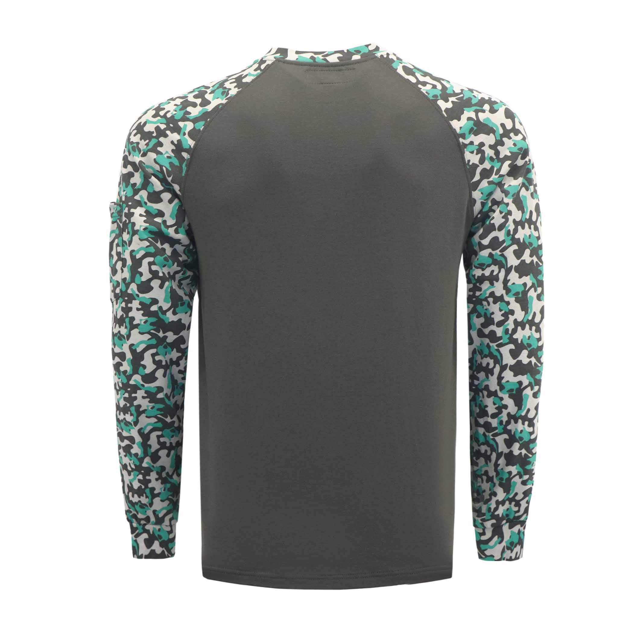 7OZ Button Pullover T-Shirt/Camouflage-5703