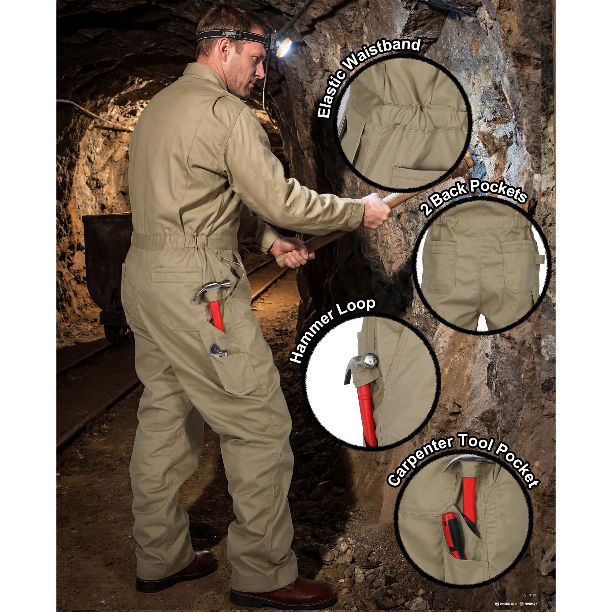 7.5OZ Cotton Twill FR Work Coverall - 2401