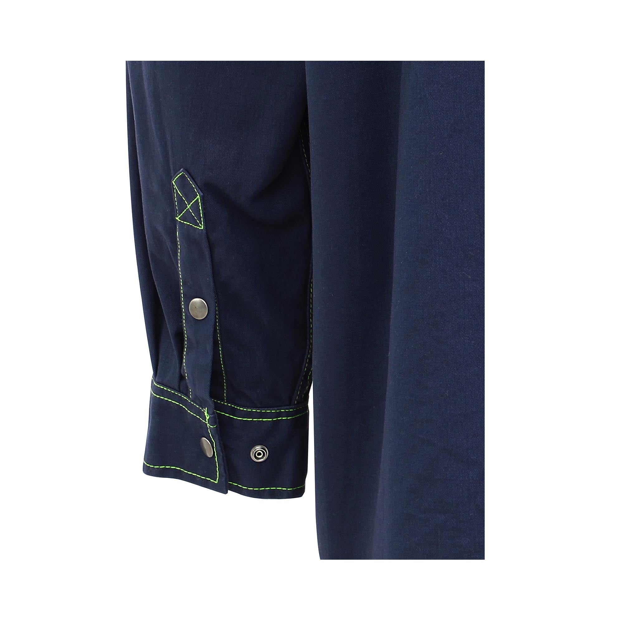 7.5OZ Solid Color  Shirts With Metal Button/Decorative Thread -3701