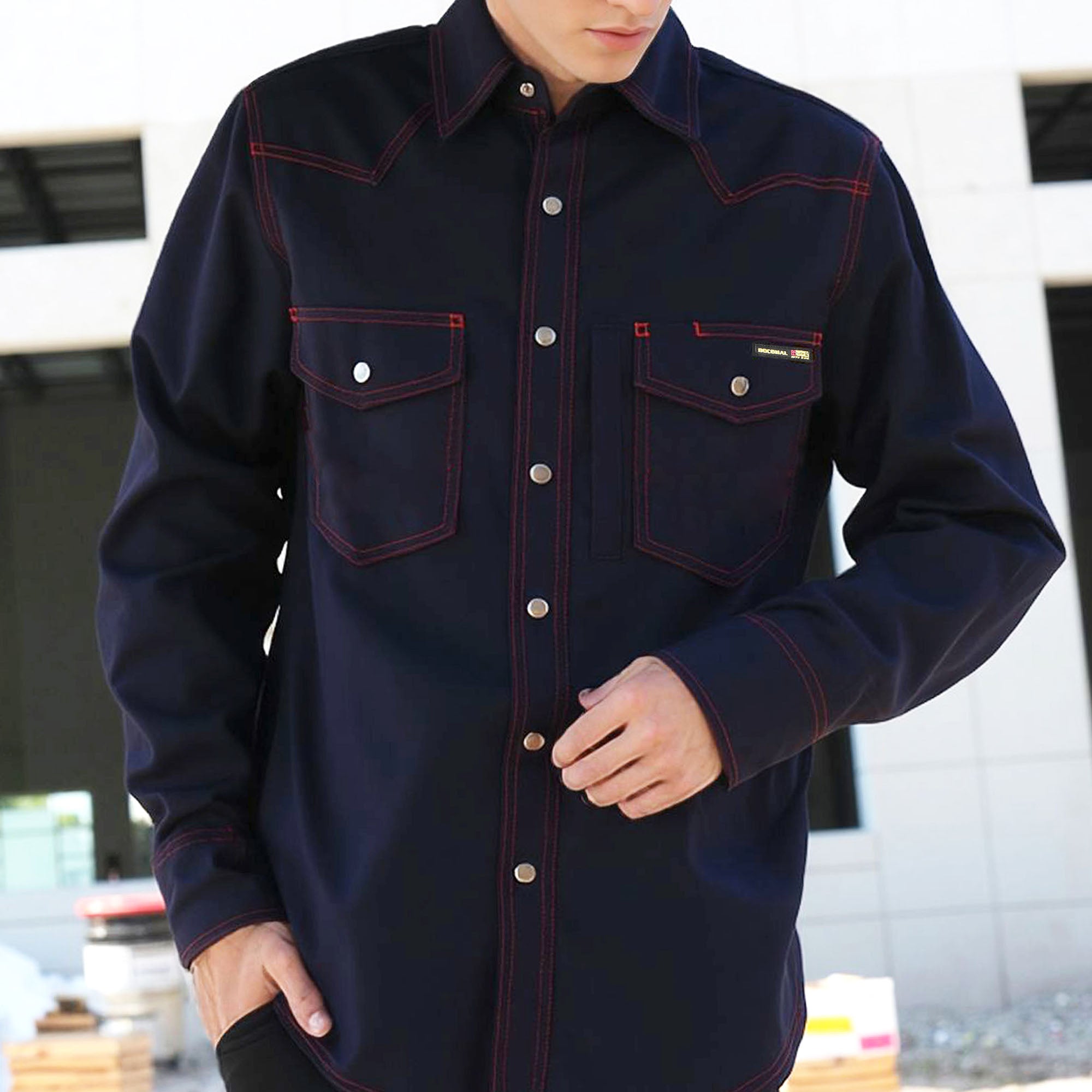 8.5OZ Heavyweight Stretch Canvas FR Welding Shirts-0932