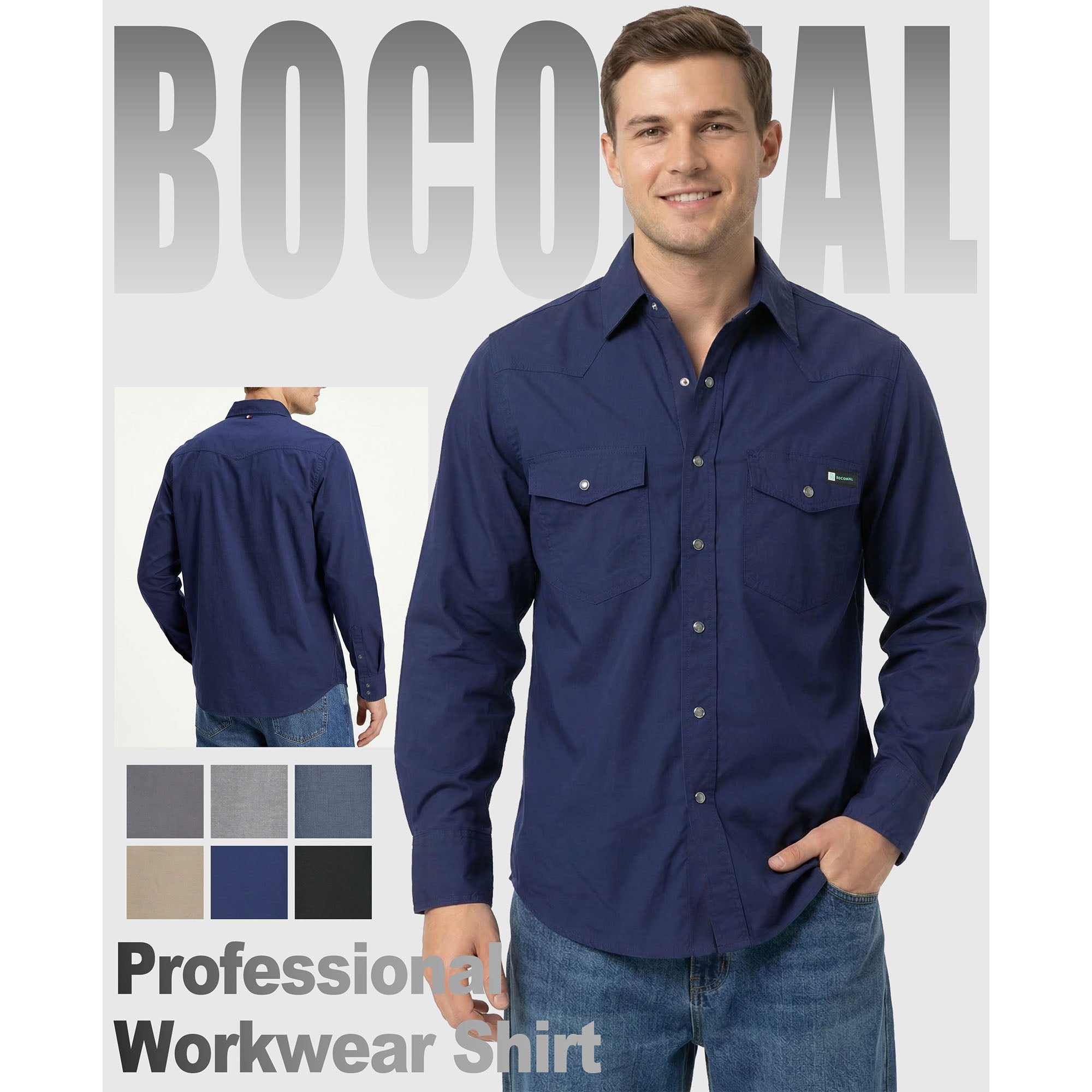 5OZ Lightweight 100% C Chambray Work Shirts(NON-FR) - SH041Q