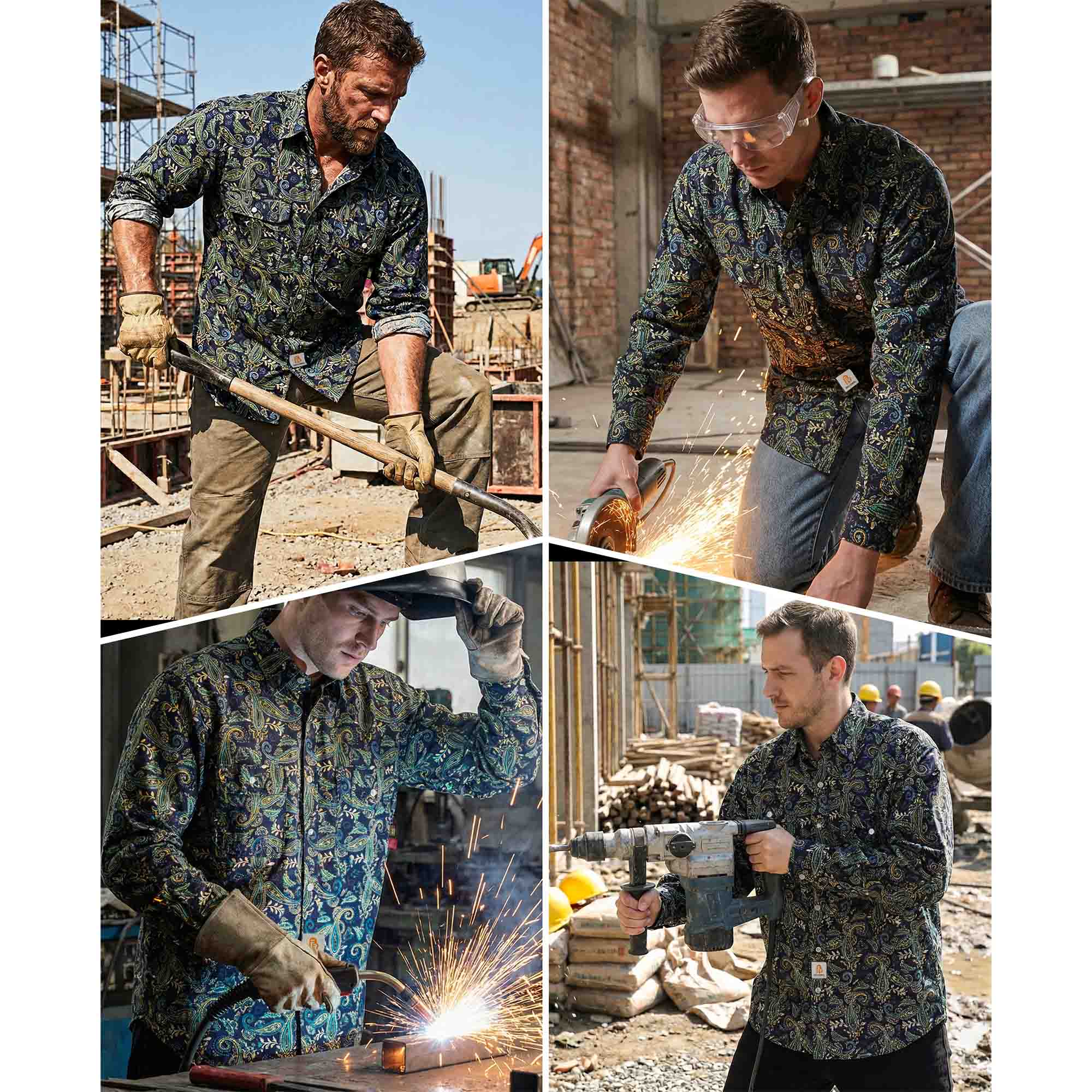 6.5OZ Lightweight Printed FR Shirts With Pearl Snap (Clearance: Limit 2pcs)